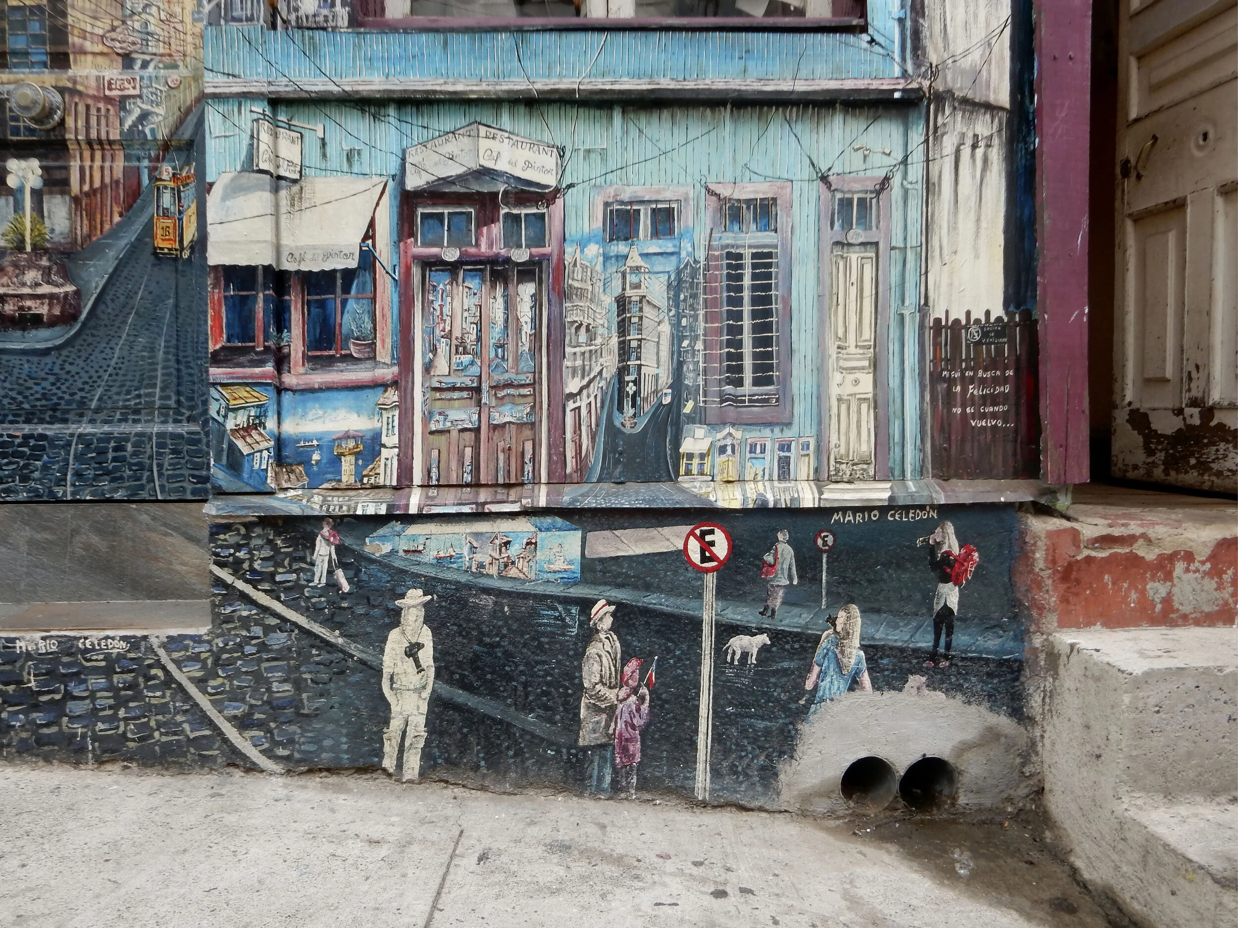 Mario Celedon mural, Valporaiso, Chile