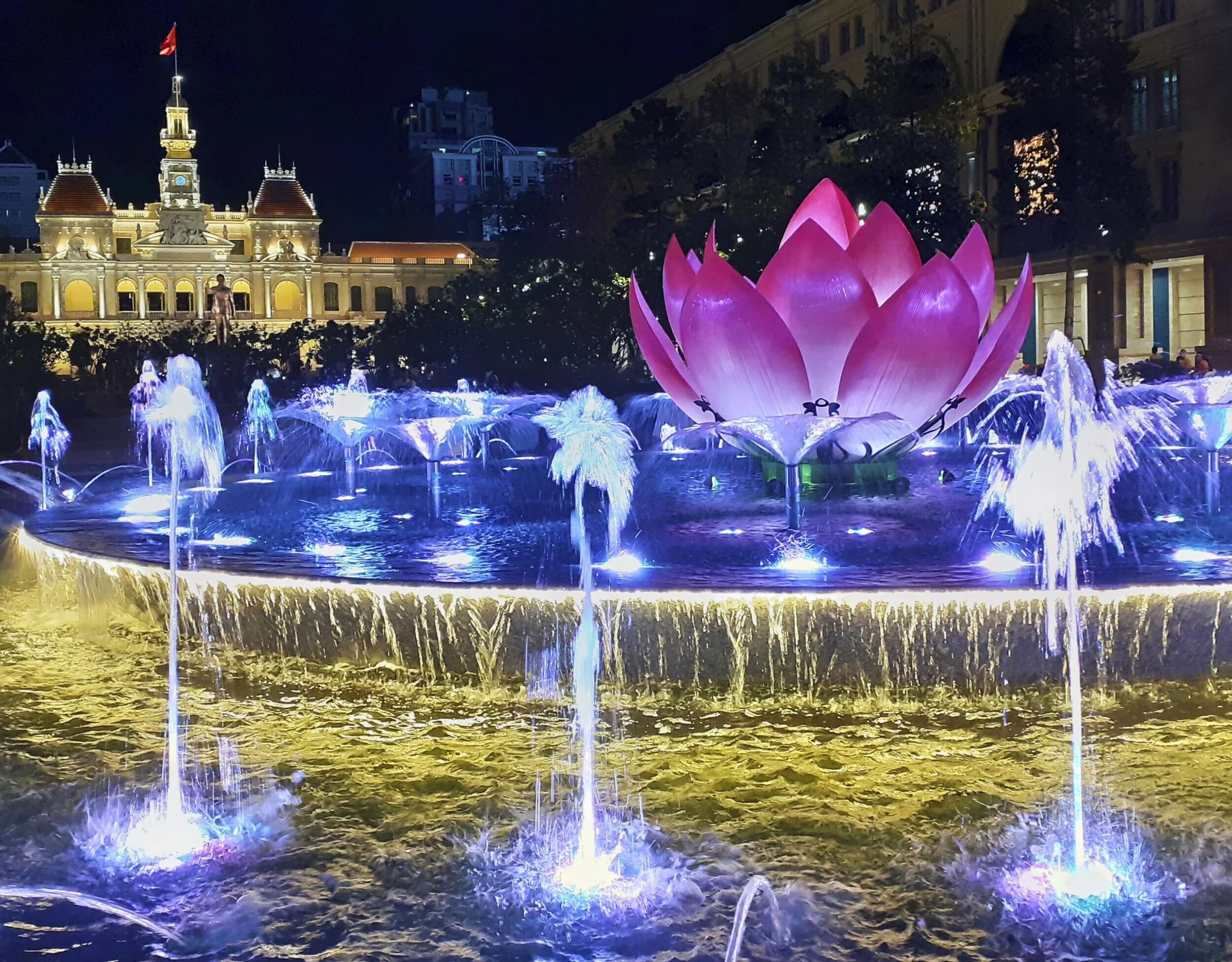 Lotus flower fountain, Ho Chi Minh City, Vietnam