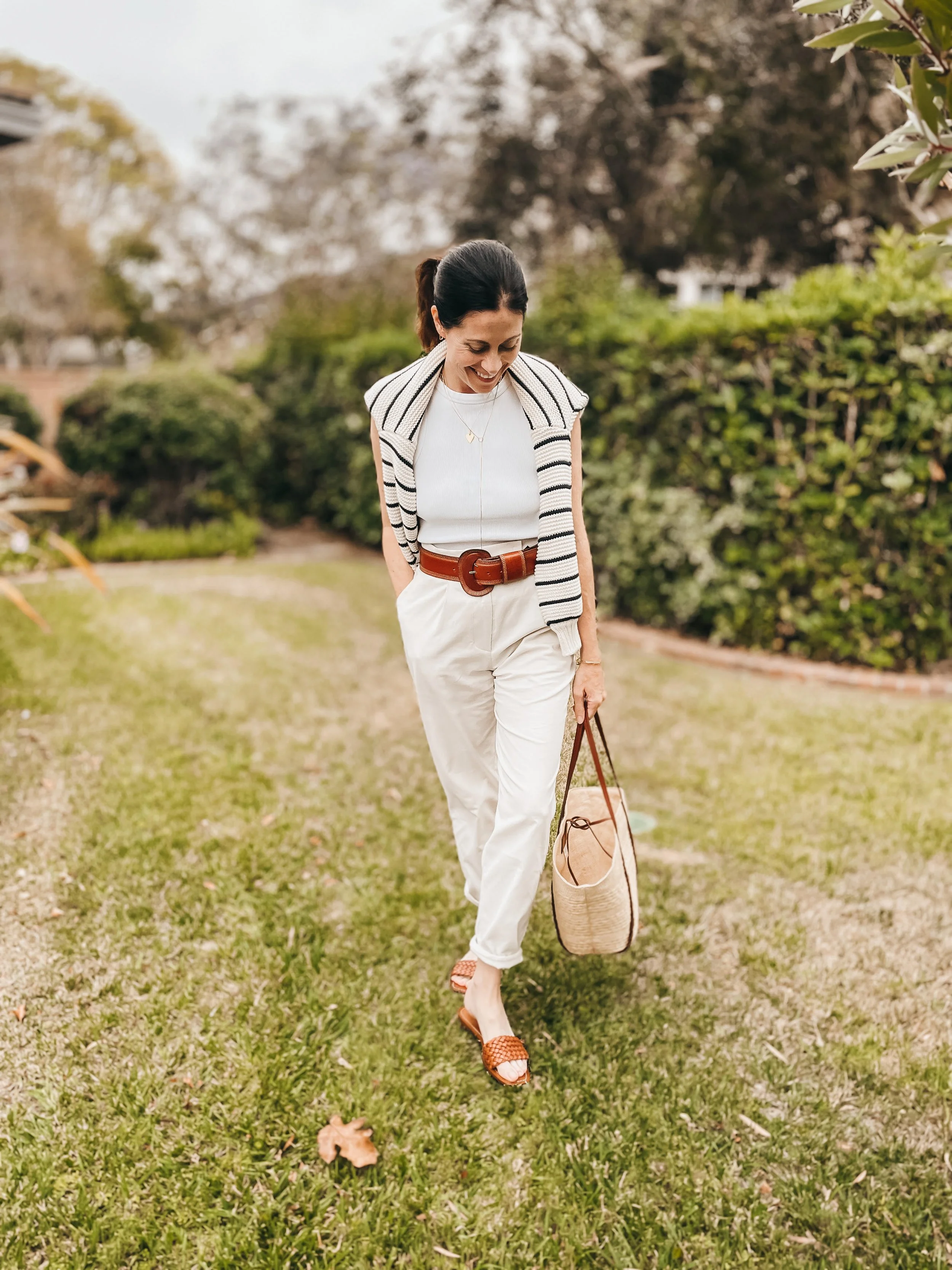 An Easy Everyday Paper Bag Pant Outfit