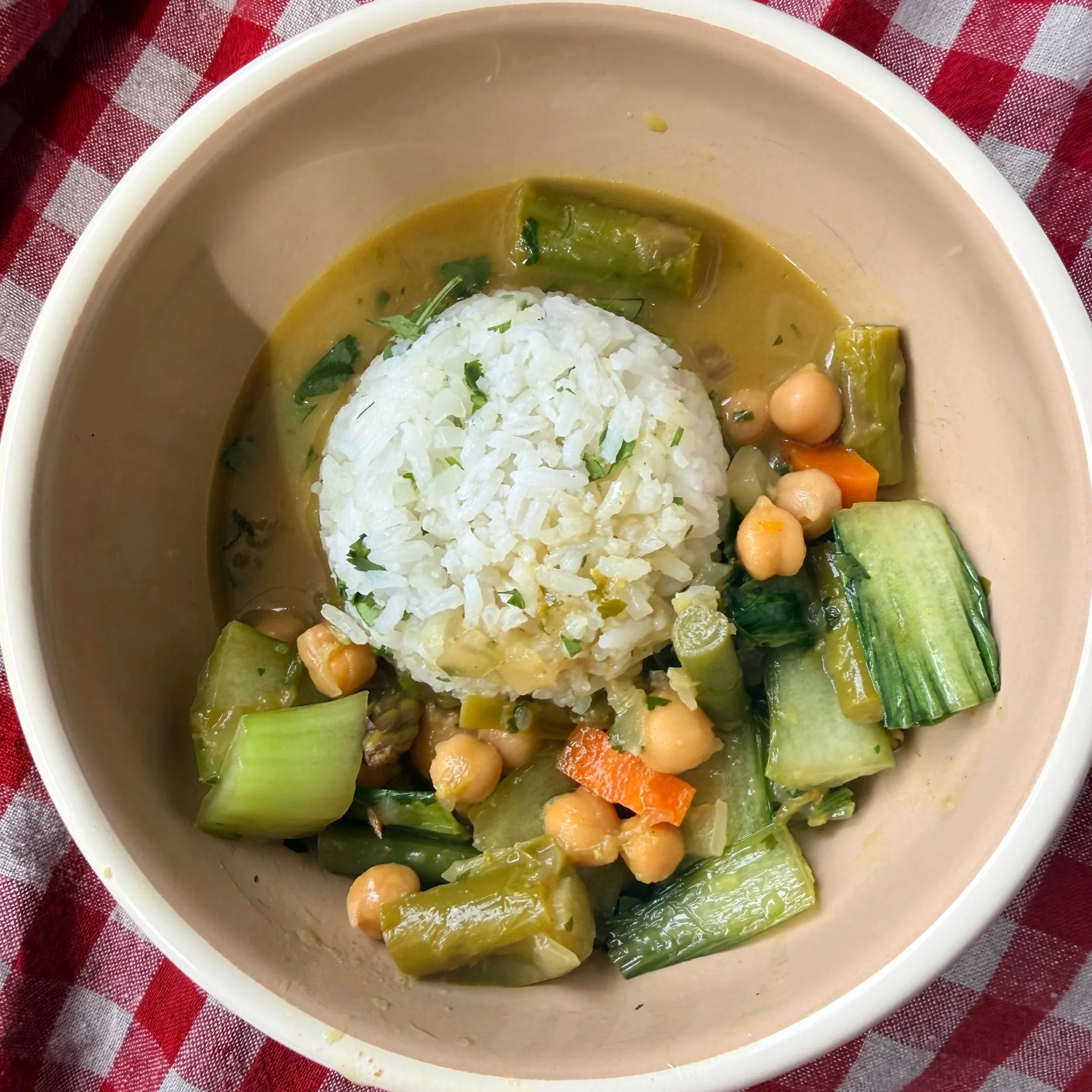 Spring Vegetable Curry with Cauliflower Jasmine Rice