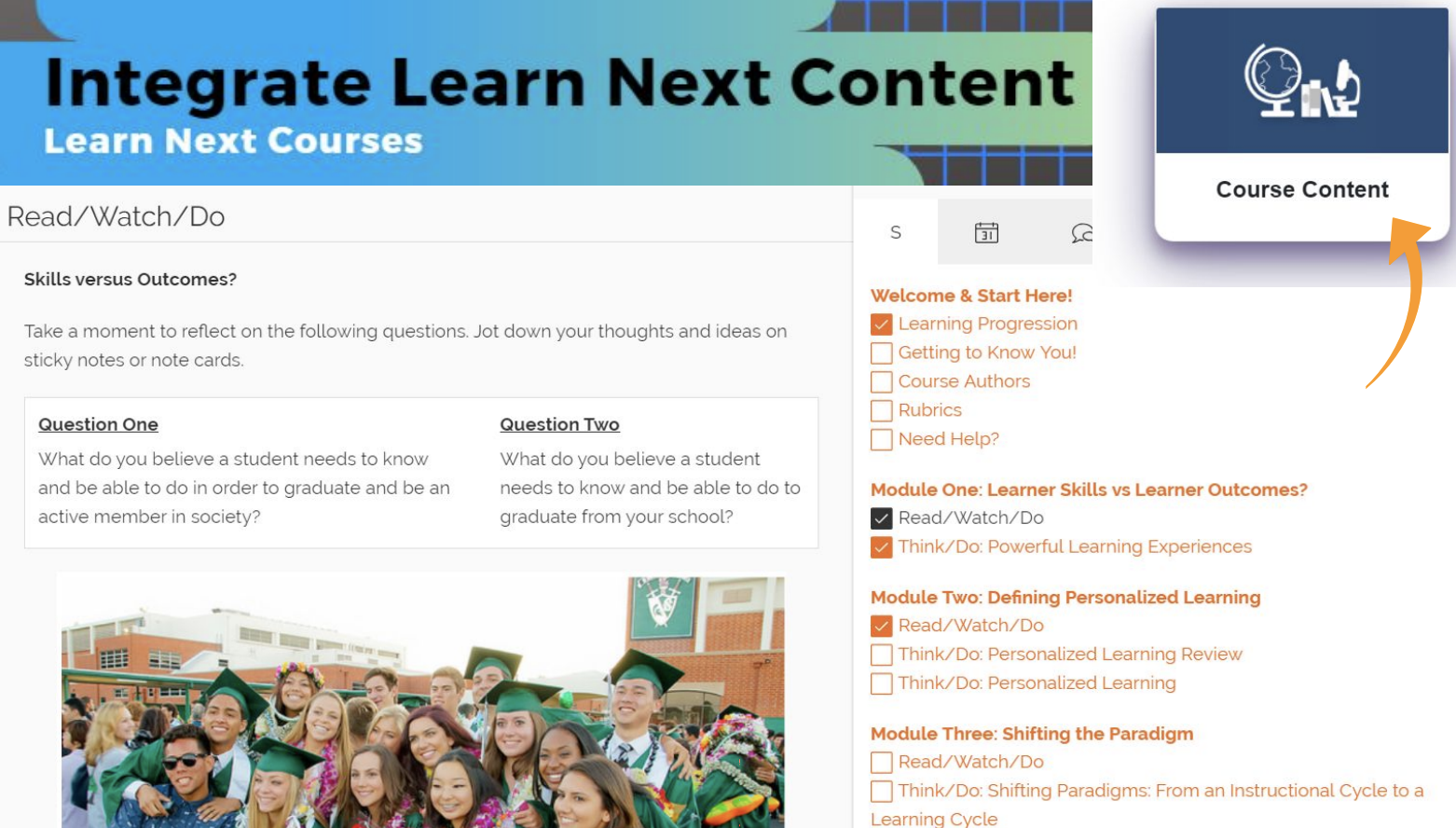 InnovateEDU integrated some of the Learn Next toolkit content, like this course on Personalized Learning.