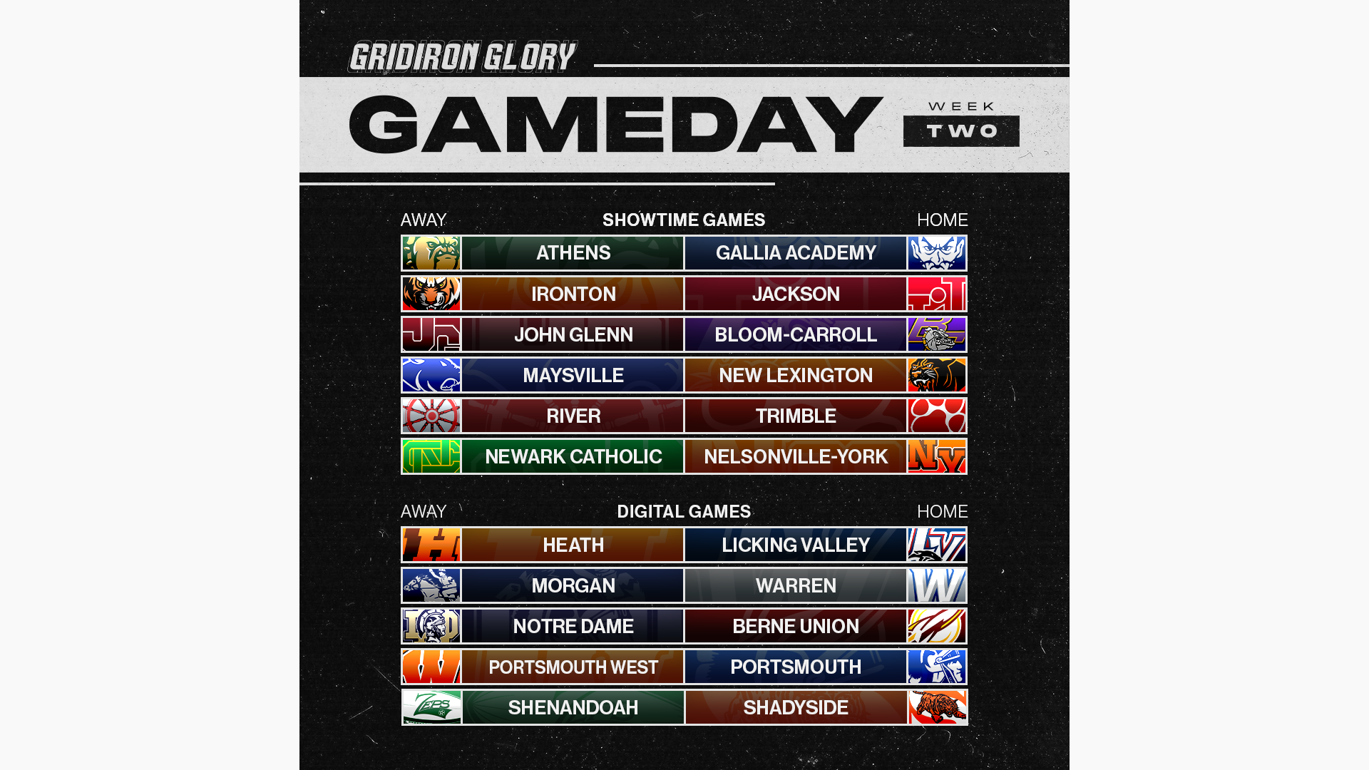   Friday morning featured matchups promotion.  
