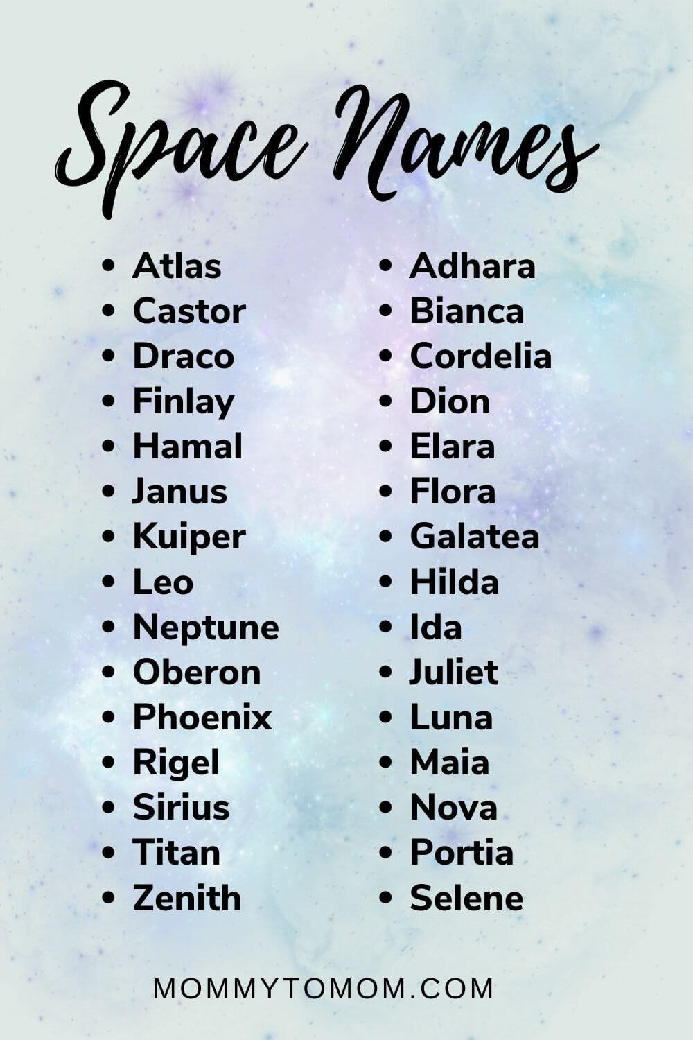 144 Cool Space Names For Girls And Boys