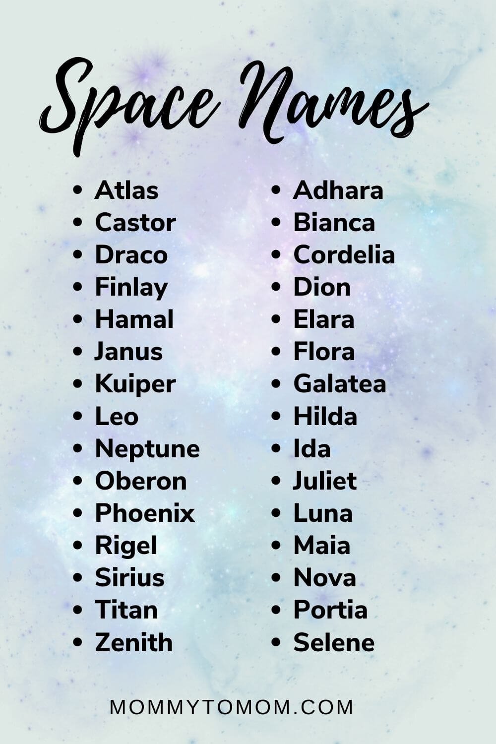 space travellers names