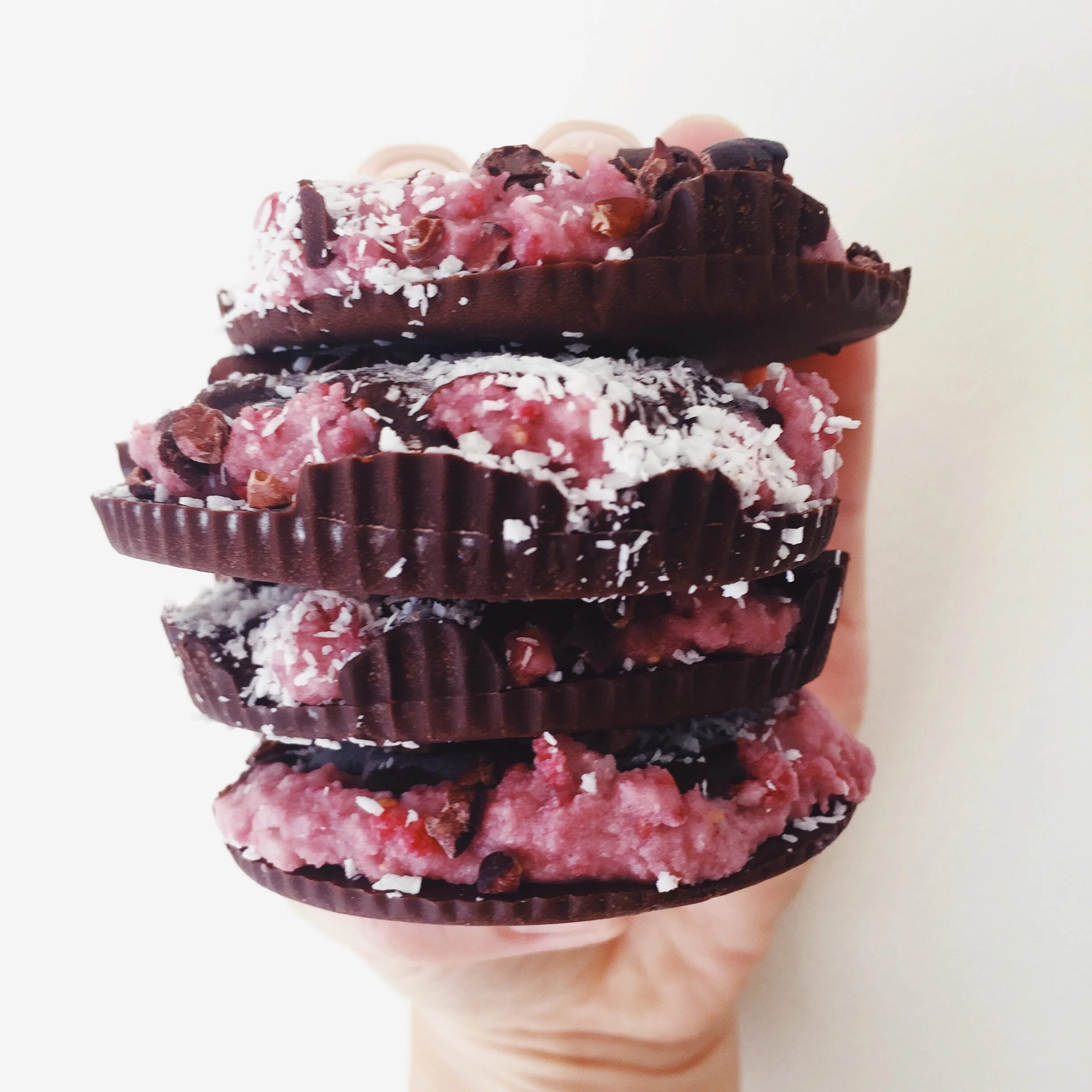 Raw Raspberry and Coconut Chocolate Buttercups #1 [Nut-Free]