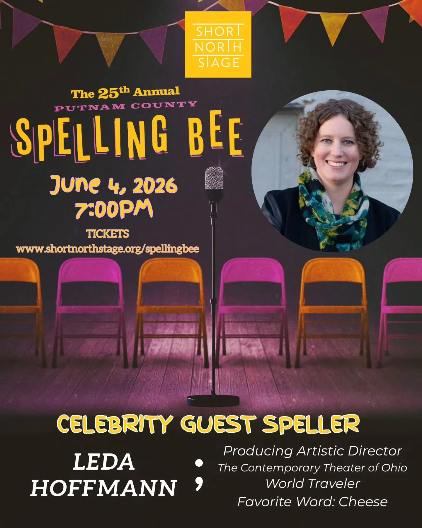 🐝🏆 It's the final weekend at the BEE and look at these fabulous guest spellers!!! Join us for another hilarious weekend of F-U-N!

Tickets available at www.shortnorthstage.org/spellingbee 

#shortnorthstage 
#snsspellingbee 
#spellingbee 
#cbusmake
