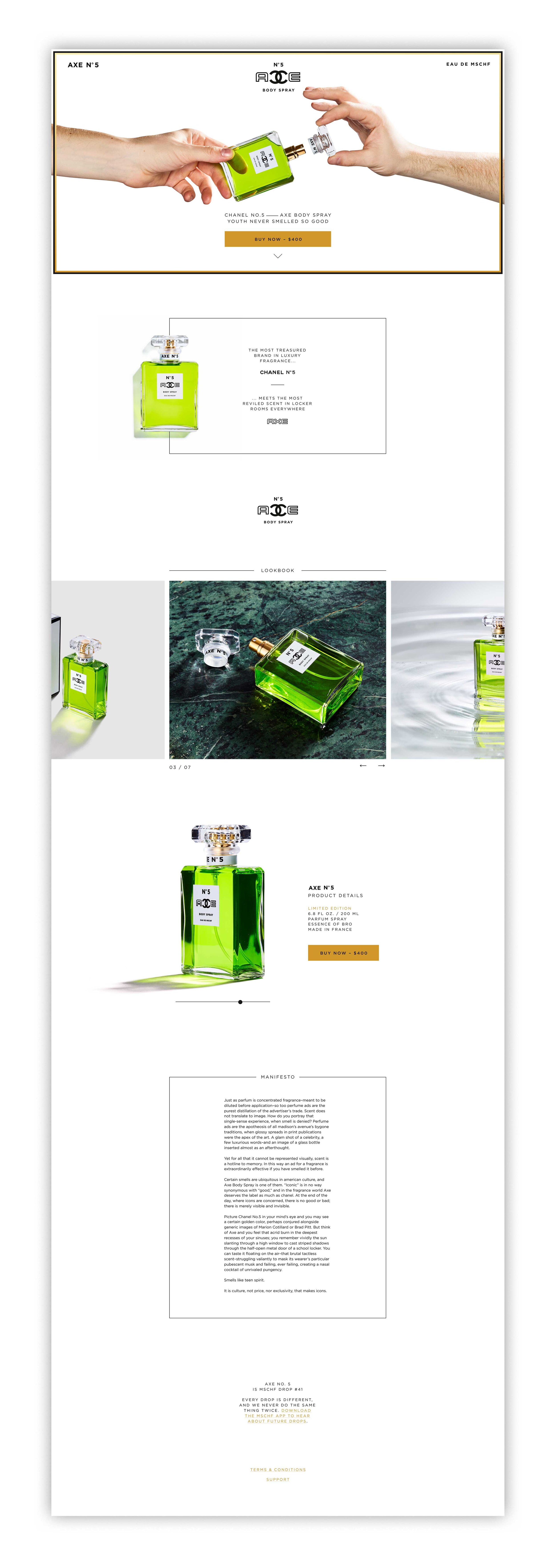 MSCHF No. 5 Axe Fragrance Release