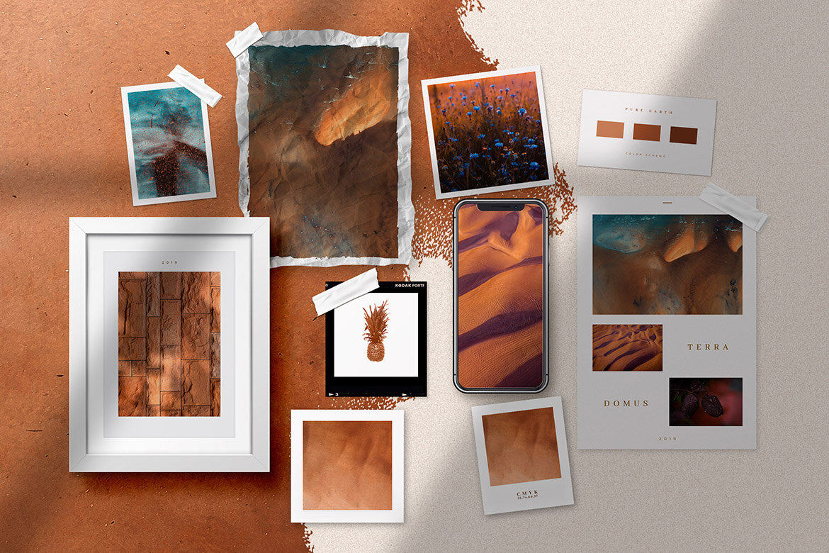 Download Copper Realistic Moodboard Mockups Andrew Pixel Yellowimages Mockups