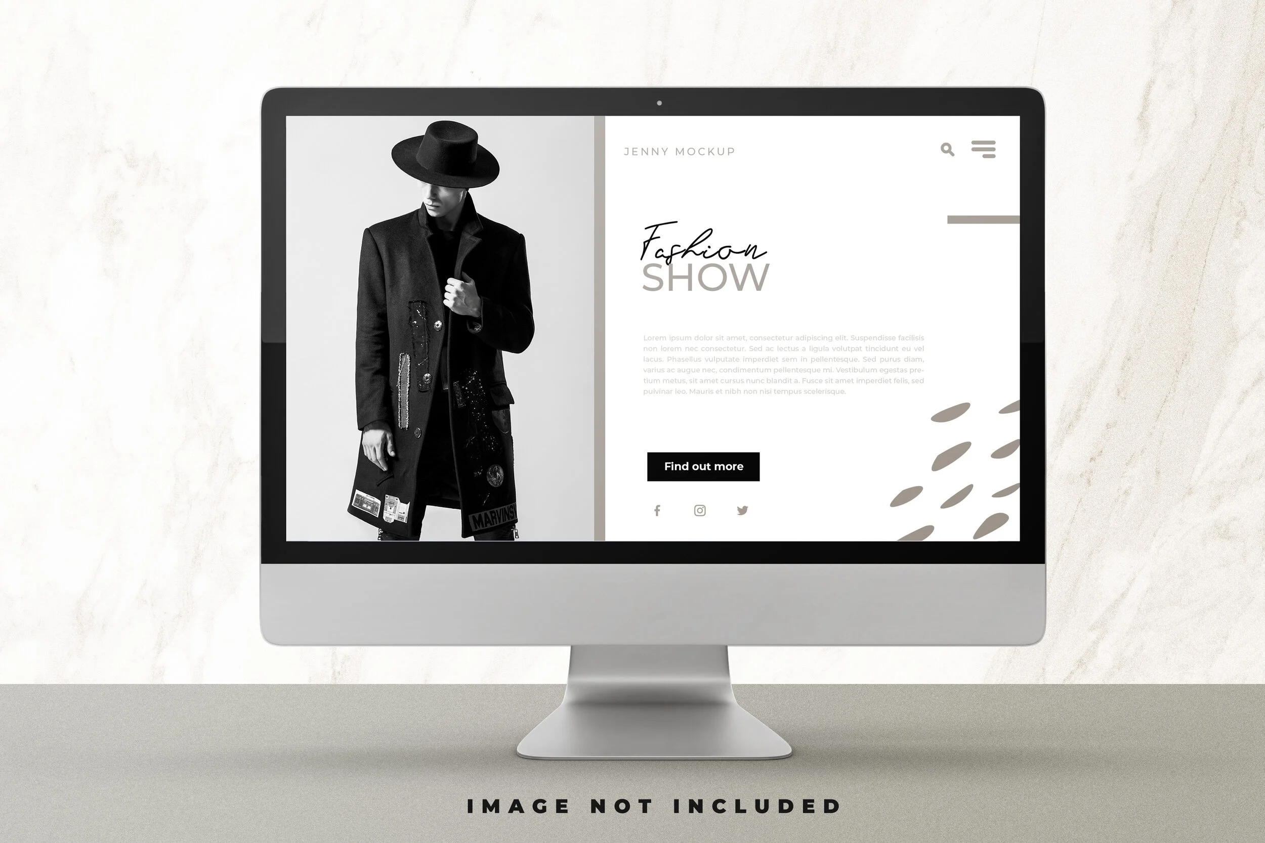 Modern Minimal iMac Mockup