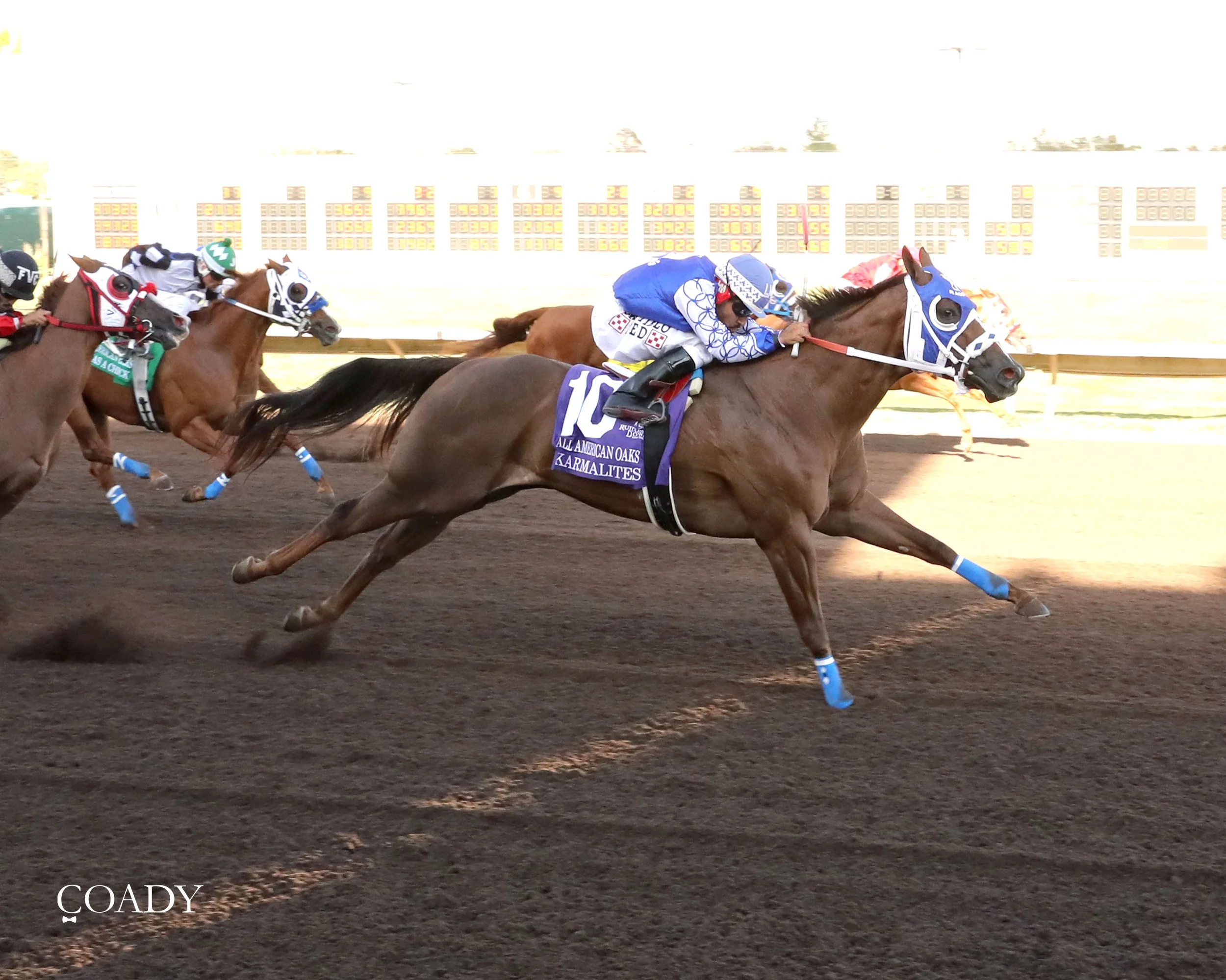 KARMALITES - All American Quarter Horse Oaks-G1 - 09-01-25 - R08 - Ruidoso Downs - Finish 01 - Kurtis Coady.jpg