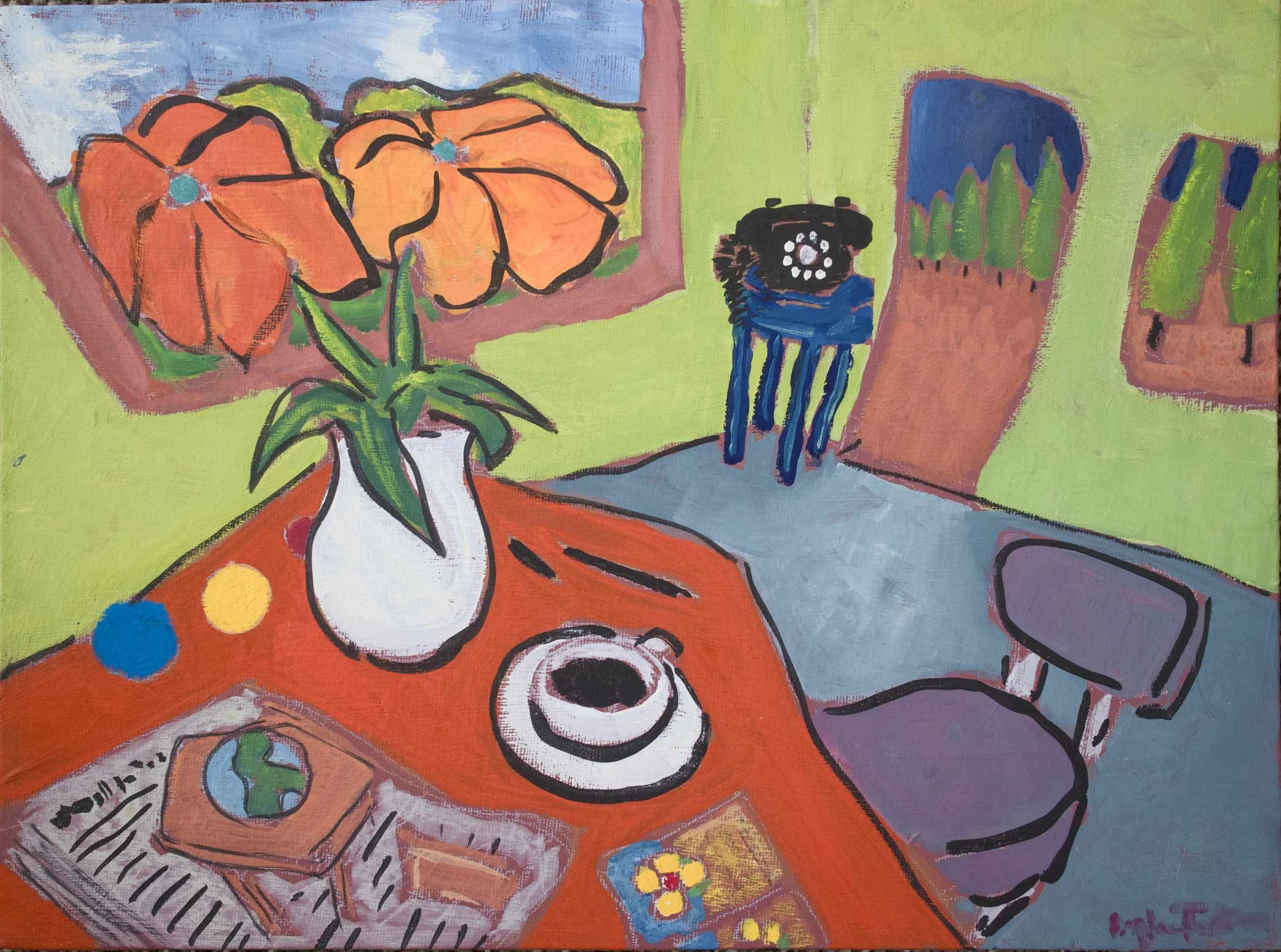 COFFEE AND THE NEWS - SOLD