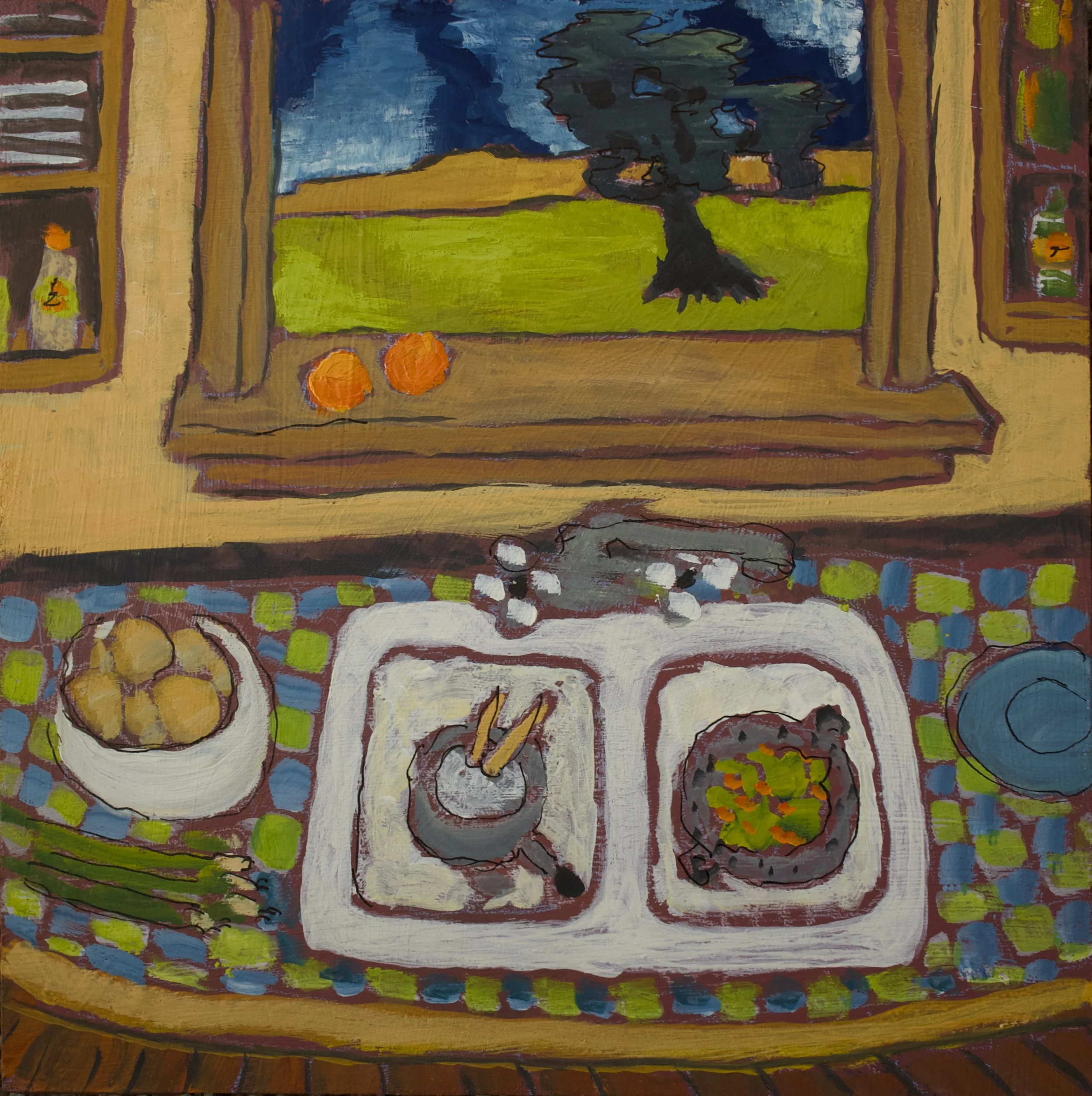 COOKING, TWO ORANGES