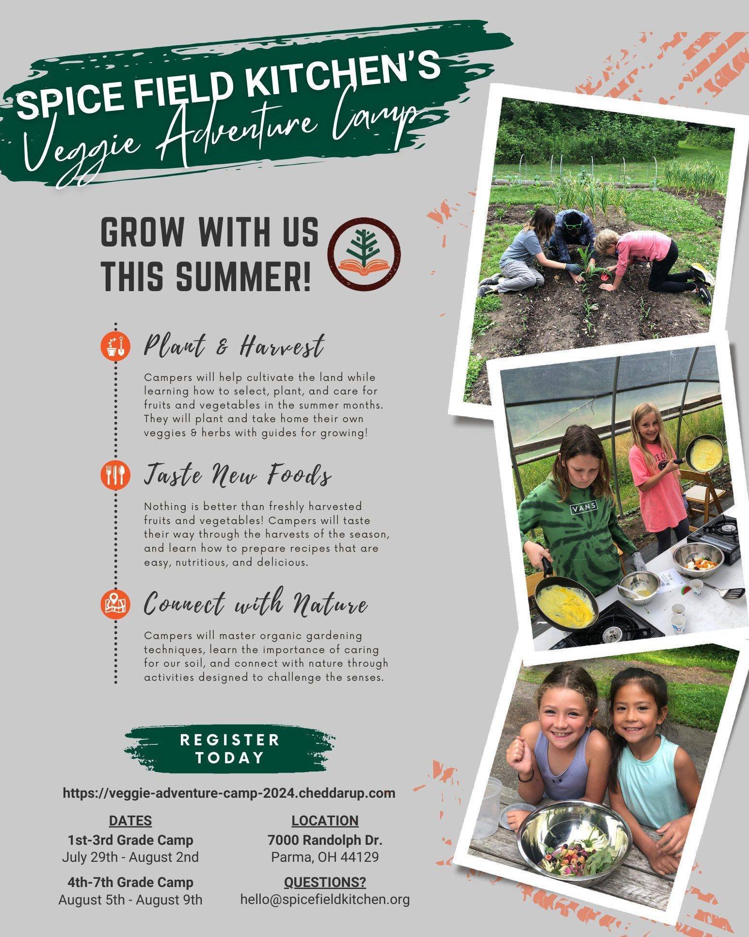 🤯Only 2.5 weeks until camp!🤯

There are still spots available for both our 1st-3rd grade and 4th-7th grade camps &amp; this summer is going to be better than ever! From planting to cooking to nature, games, crafts, and more, we have created a camp 