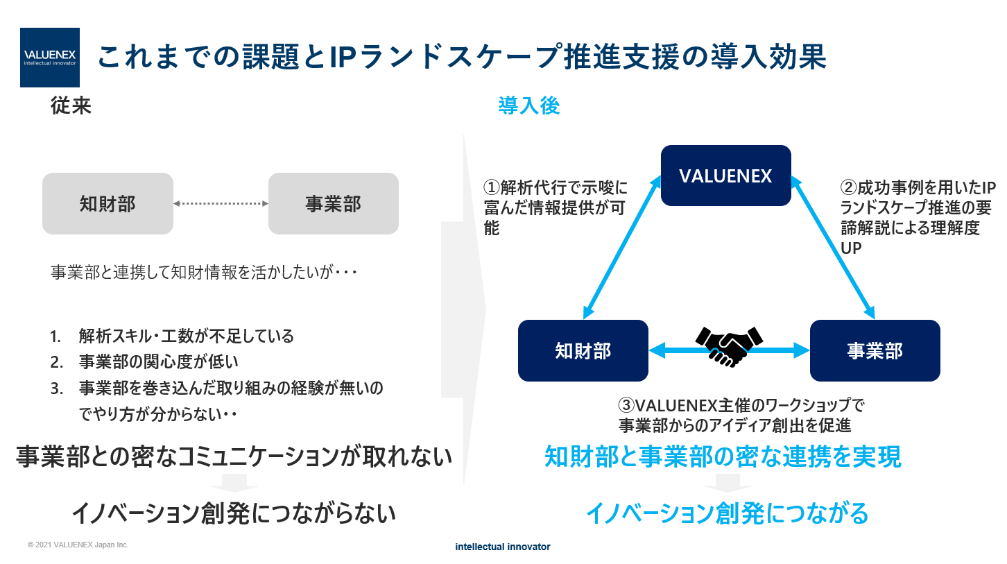 IPランドスケープ推進支援サービスを開始 — VALUENEX株式会社