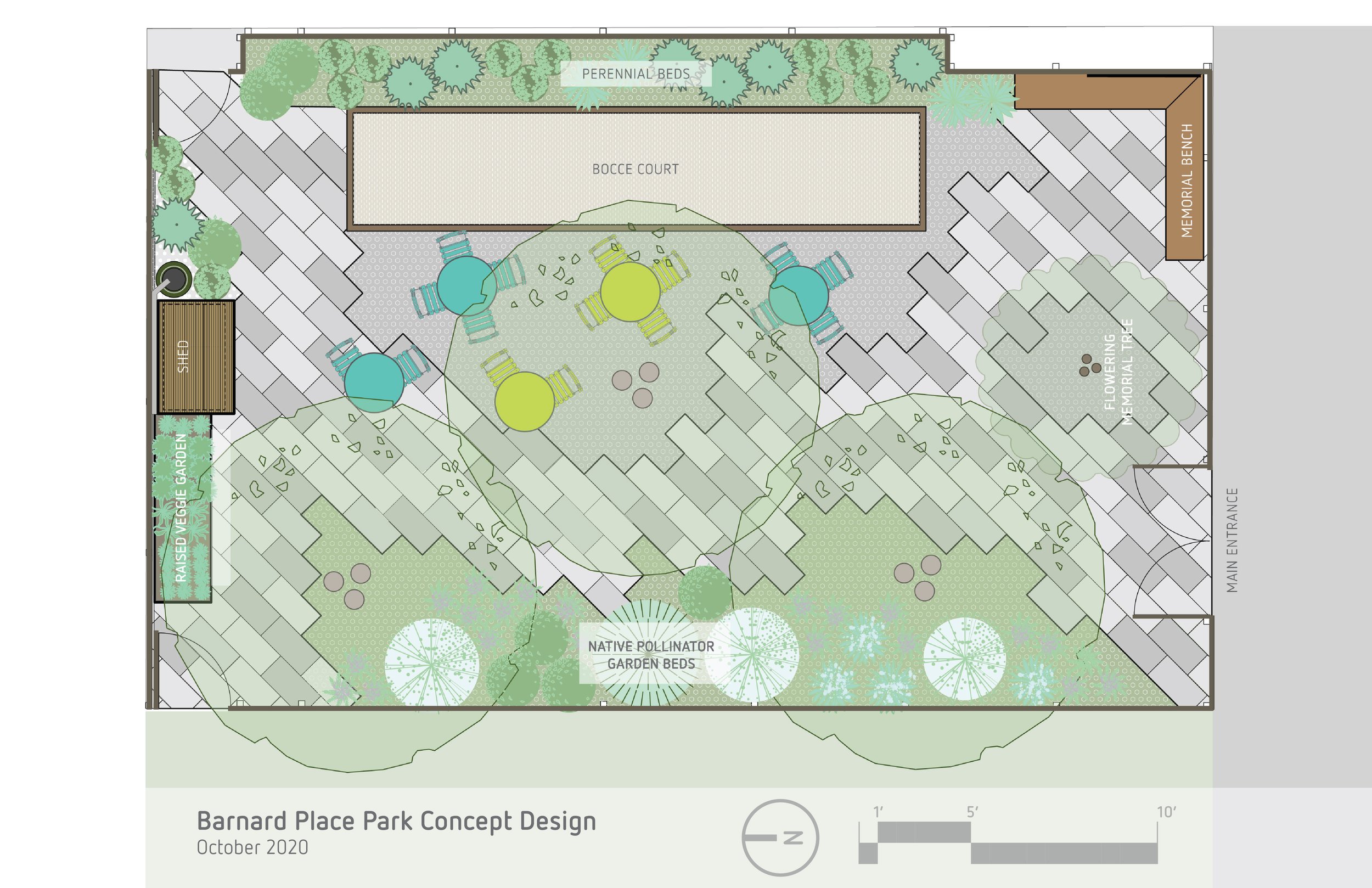 Barnard Place Park Plan View of New Design
