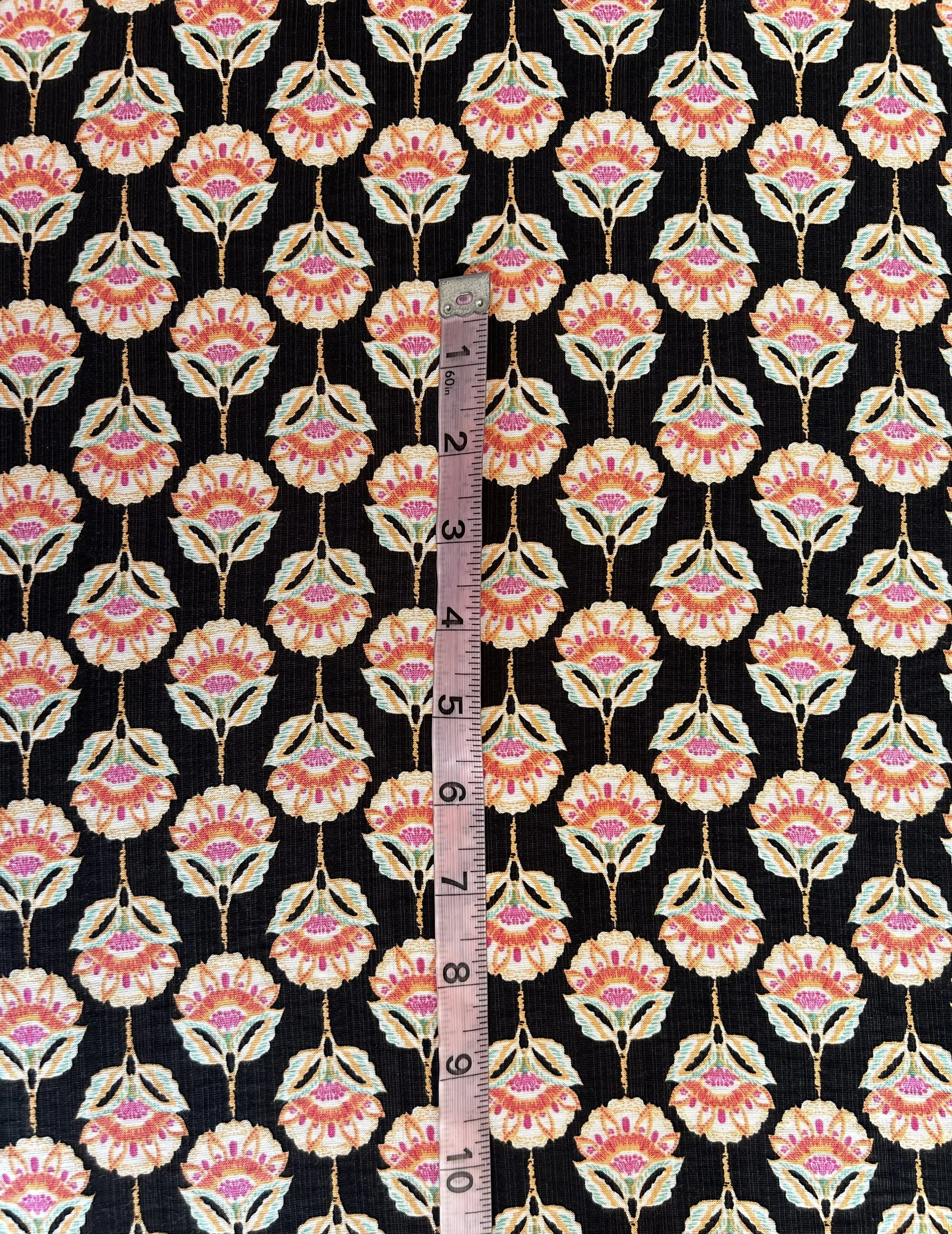 Retro Floral Designs on Black Background