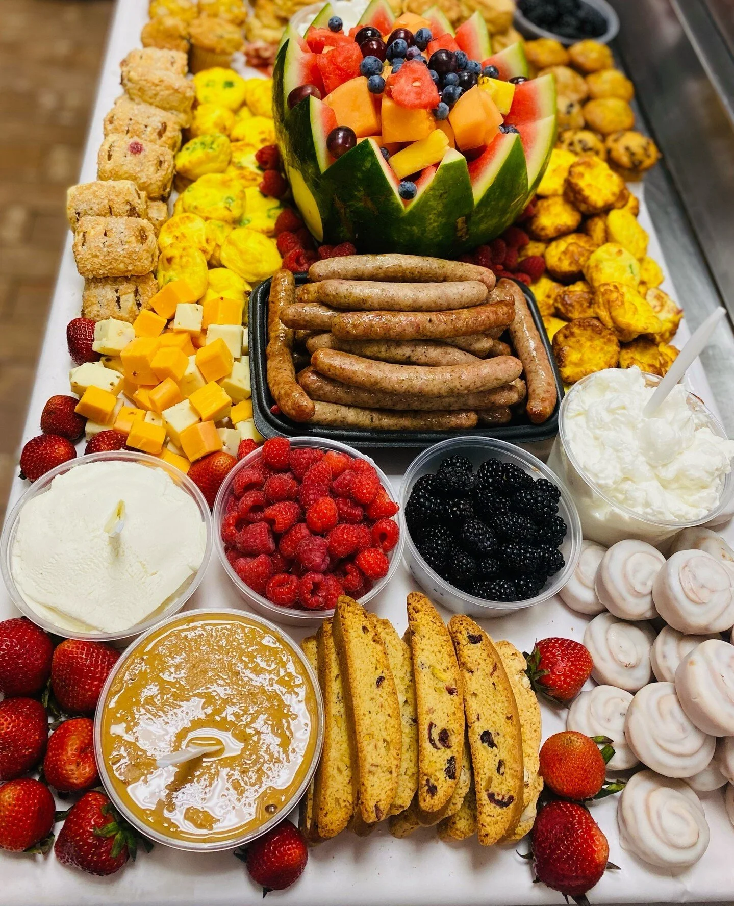 Breakfast is ready! 🥞🍉 We loved bringing this gorgeous breakfast catering display for Encompass Health Rehab.⁠
⁠
Thank you @maplestreetbiscuitcompany for the ever-delicious biscuits 🤤 ⁠
⁠
In need of a catering order like this? Call us at 407-365-8