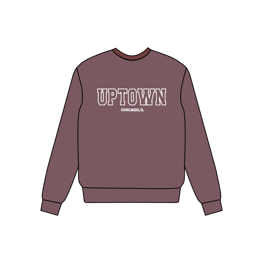 UPTOWN Crewneck  (Heather Grey/Dark Maroon)