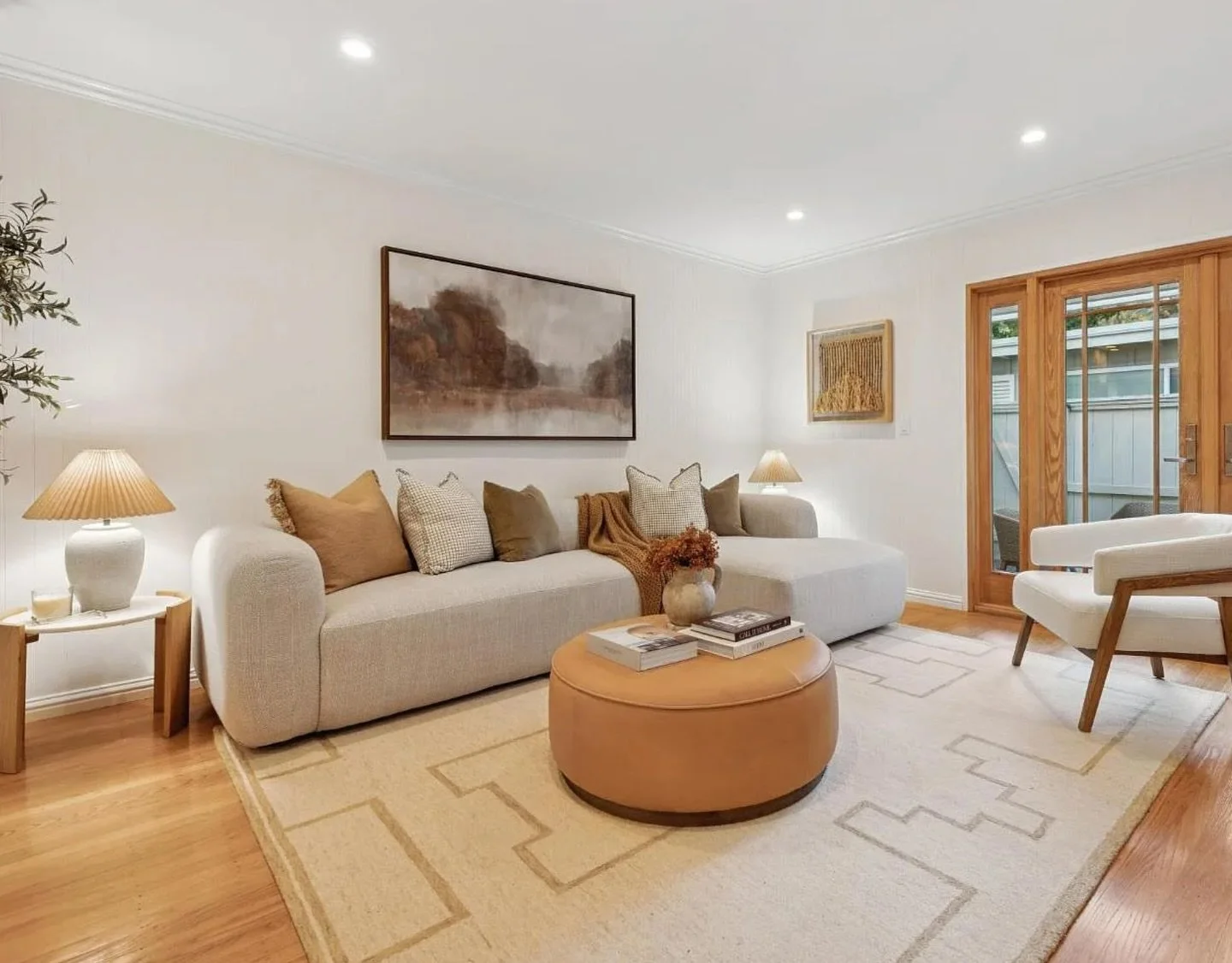 Designed to welcome you in and invite you to stay awhile. Thoughtful layering, warm tones, and a relaxed layout create a living room that truly feels like home.

✨Staged by @pezzoloandco 
✨Offered by @megansellsmarin 
#homestaging #invitinglivingroom
