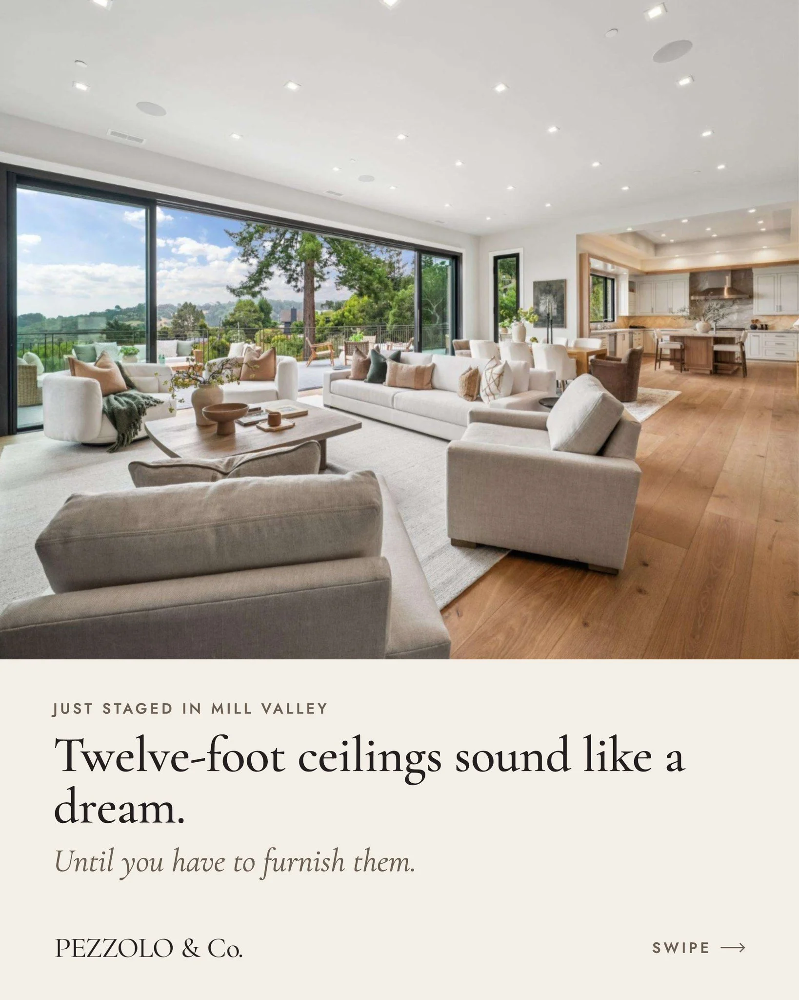 Twelve-foot ceilings sound like a dream. Until you have to furnish them.

Big volume needs furniture that can hold its own, or a living room starts to feel like a hotel lobby. At 217 Cleveland Avenue, we scaled every piece to the height and let the w