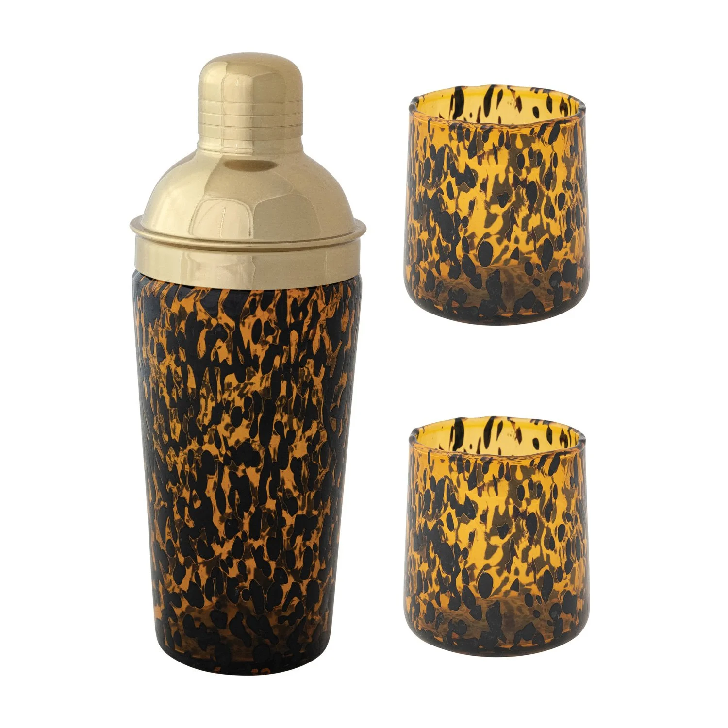 Confetti Glass Cocktail Shaker and Glasses Set