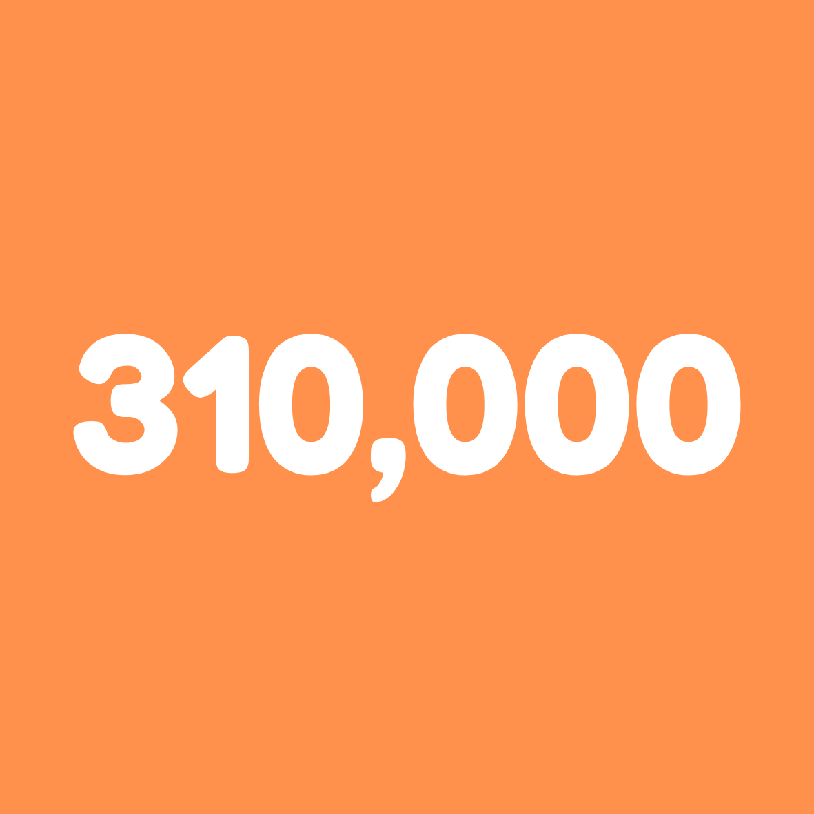 310,000 on orange background