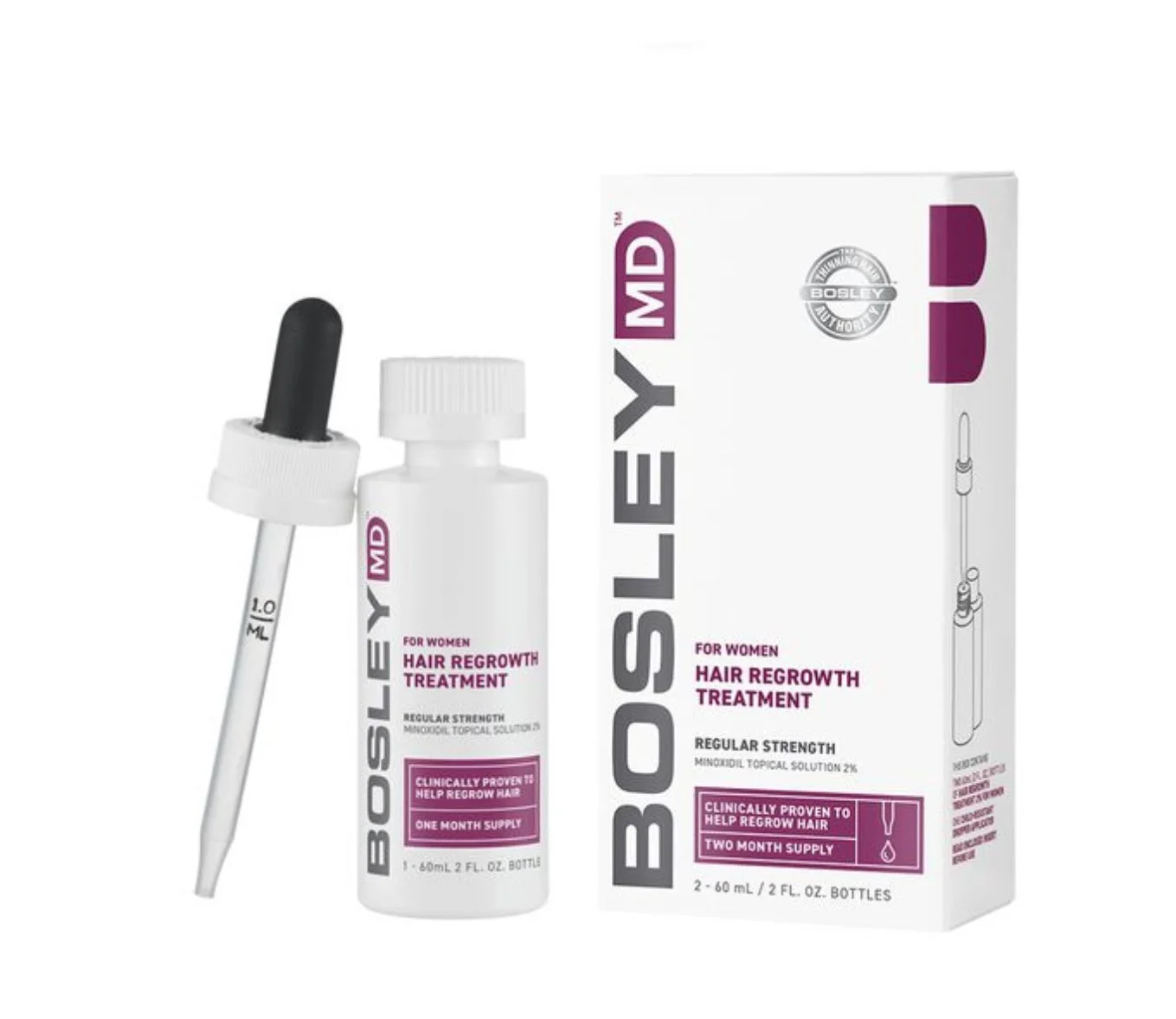 Bosley Women's Hair Re-growth Treatment 2% Dropper