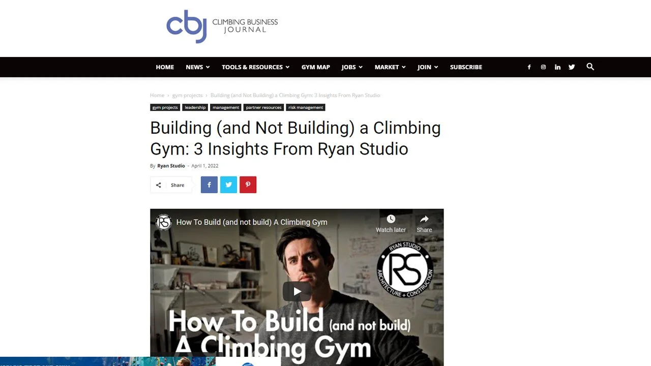 Building (and Not Building) a Climbing Gym: 3 Insights From Ryan Studio