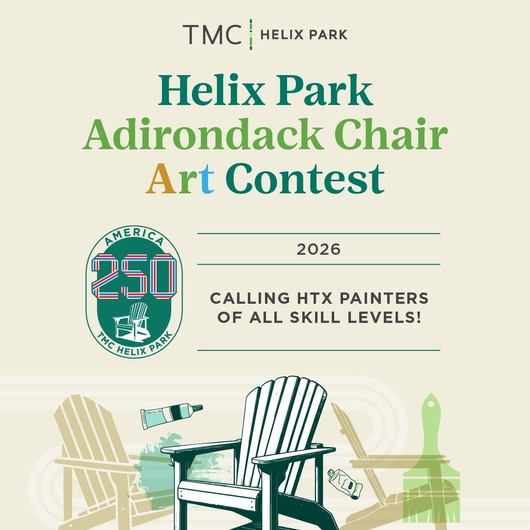 Check it out artists! TMC Helix Park is offering $1,000 each for three artists to paint Adirondack chairs to be displayed in TMC Helix Park. Submissions are due September 9th. Check out https://www.helixpark.com/events/ for the application form and m