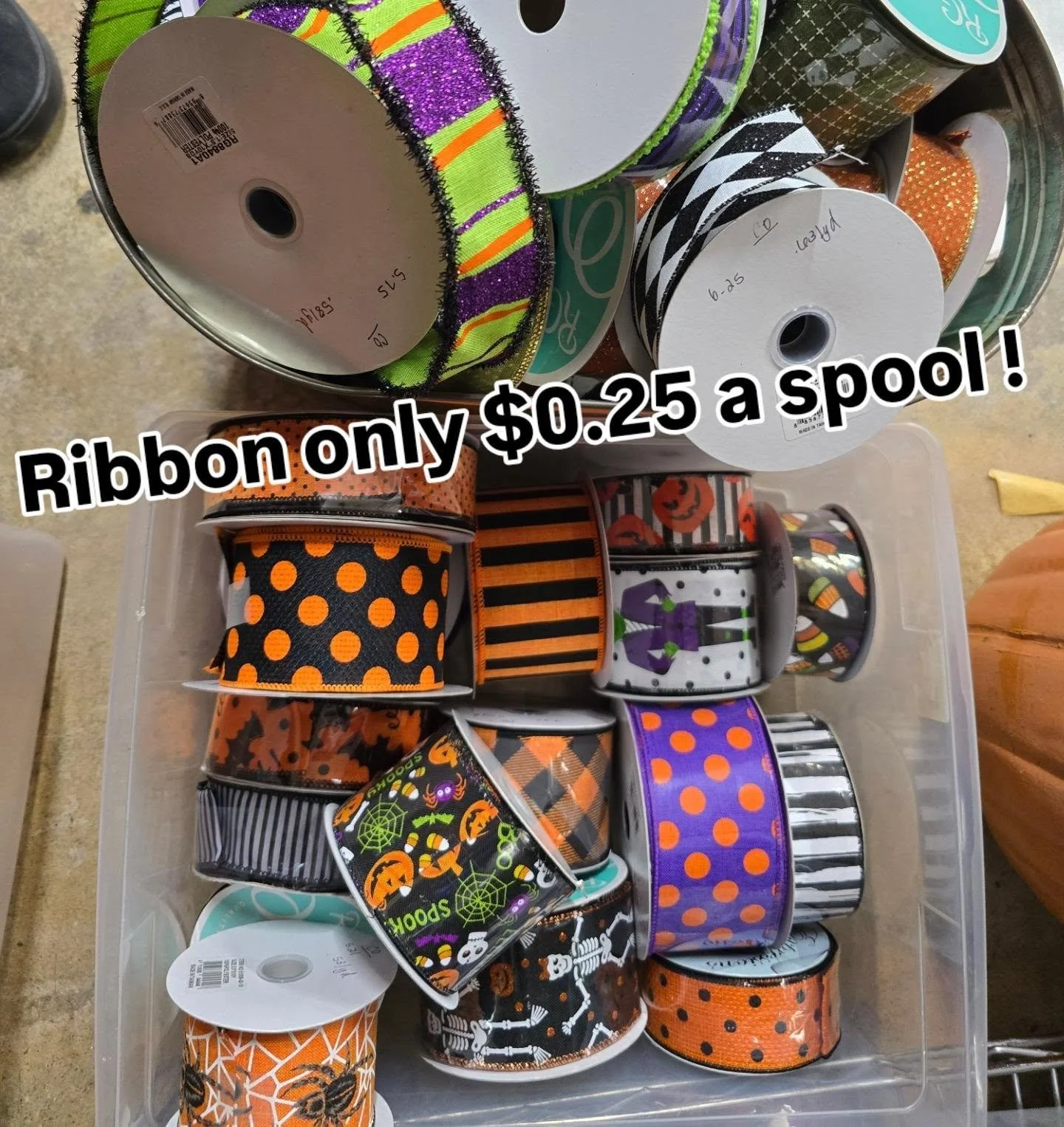 We have oodles of ribbon for every holiday and occasion for only $0.25 a spool!