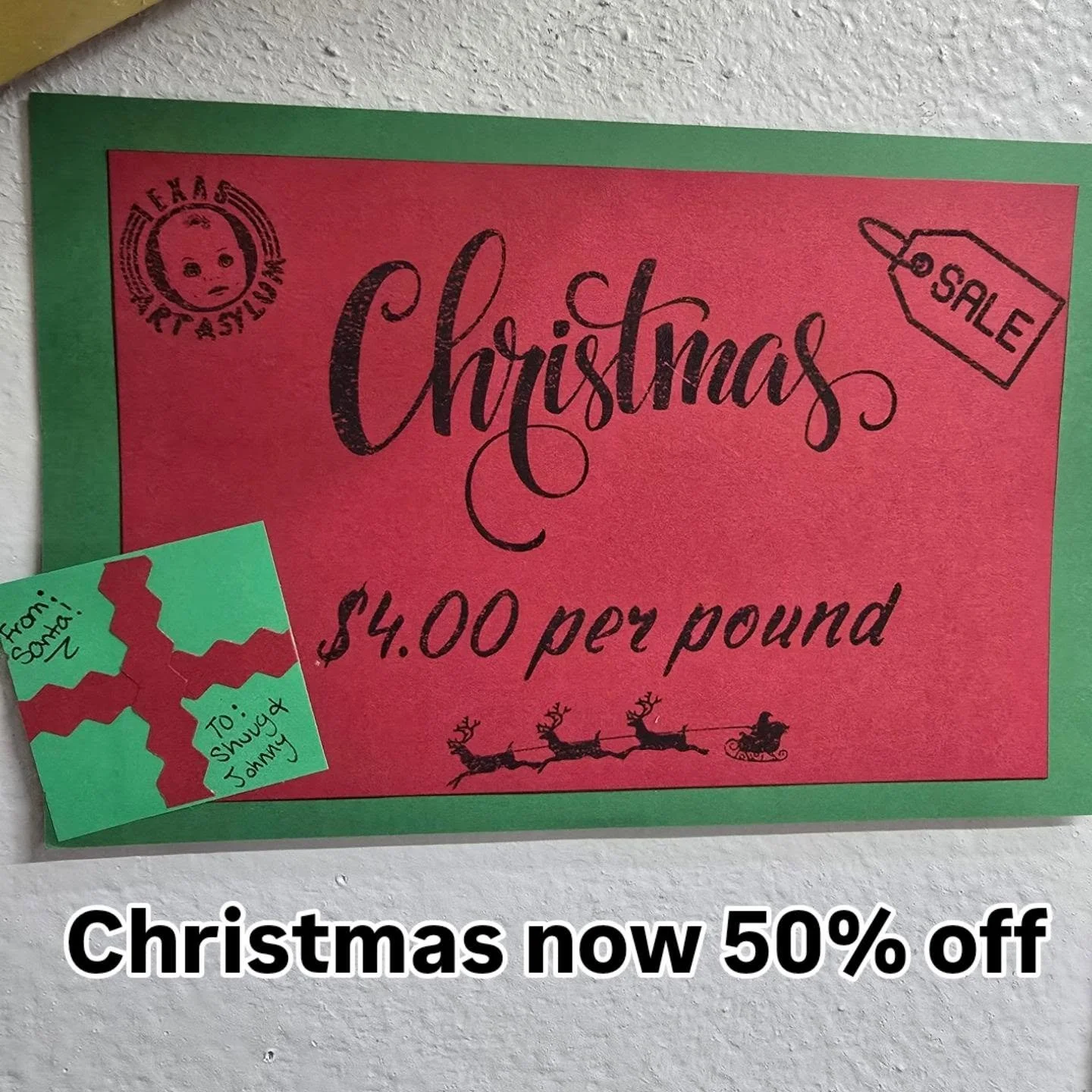 Why buy new when we have tons of Christmas now for only $4.00 per pound!