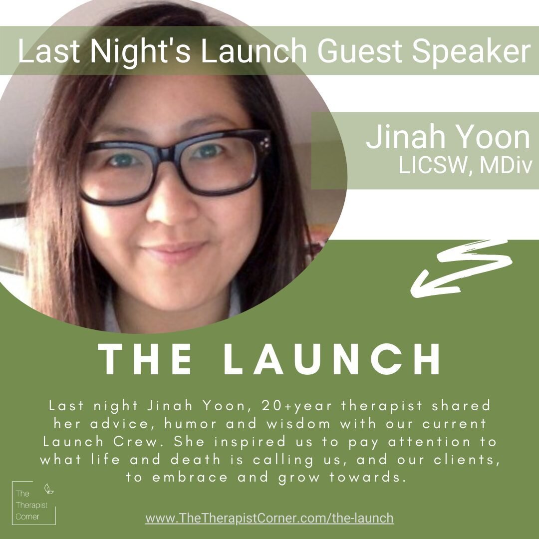 Thank You Jinah Yoon&hellip;⁠
⁠
for taking the time to be with us at The Launch last night. We left our time with you inspired and encouraged. ⁠
⁠
If YOU are an associate therapist, or last year grad student, who desires to have your own private prac