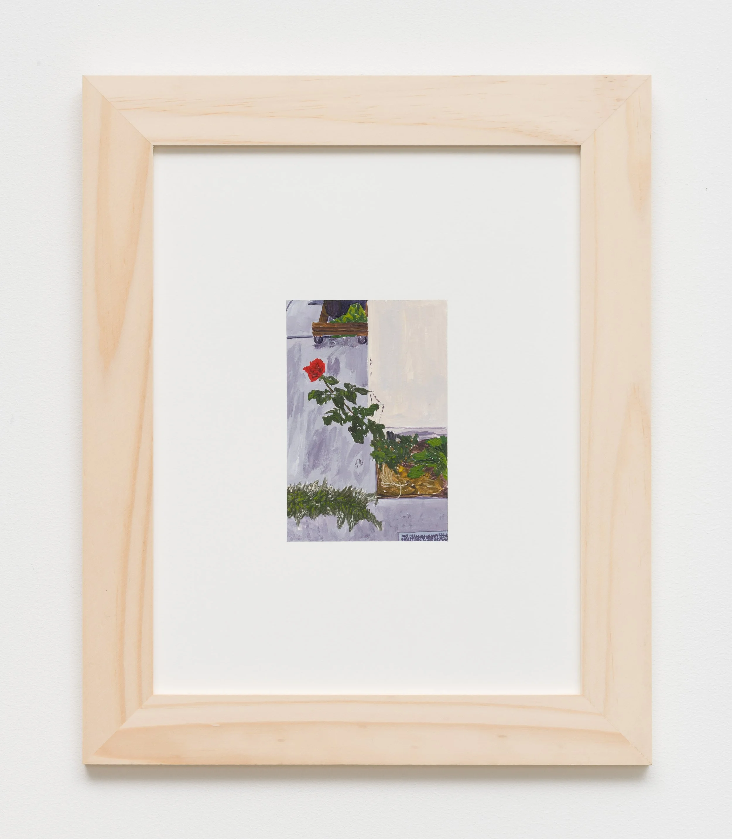 Concrete & Rose, 14 x 11 in (35.56 x 27.94 cm), acrylic on paper