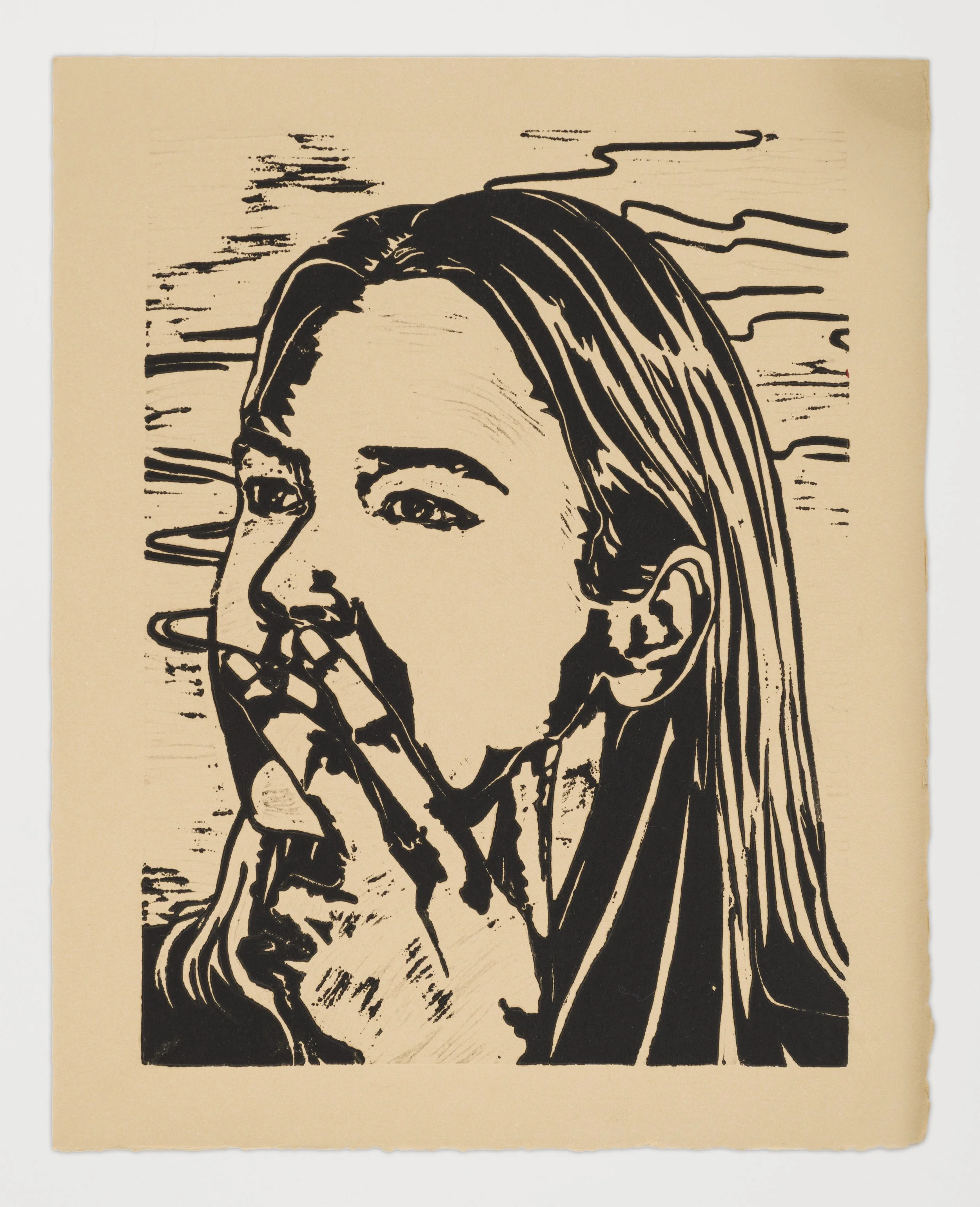 I Need a Drag, 14 x 11" (35.56 x 27.94 cm), linoleum on paper