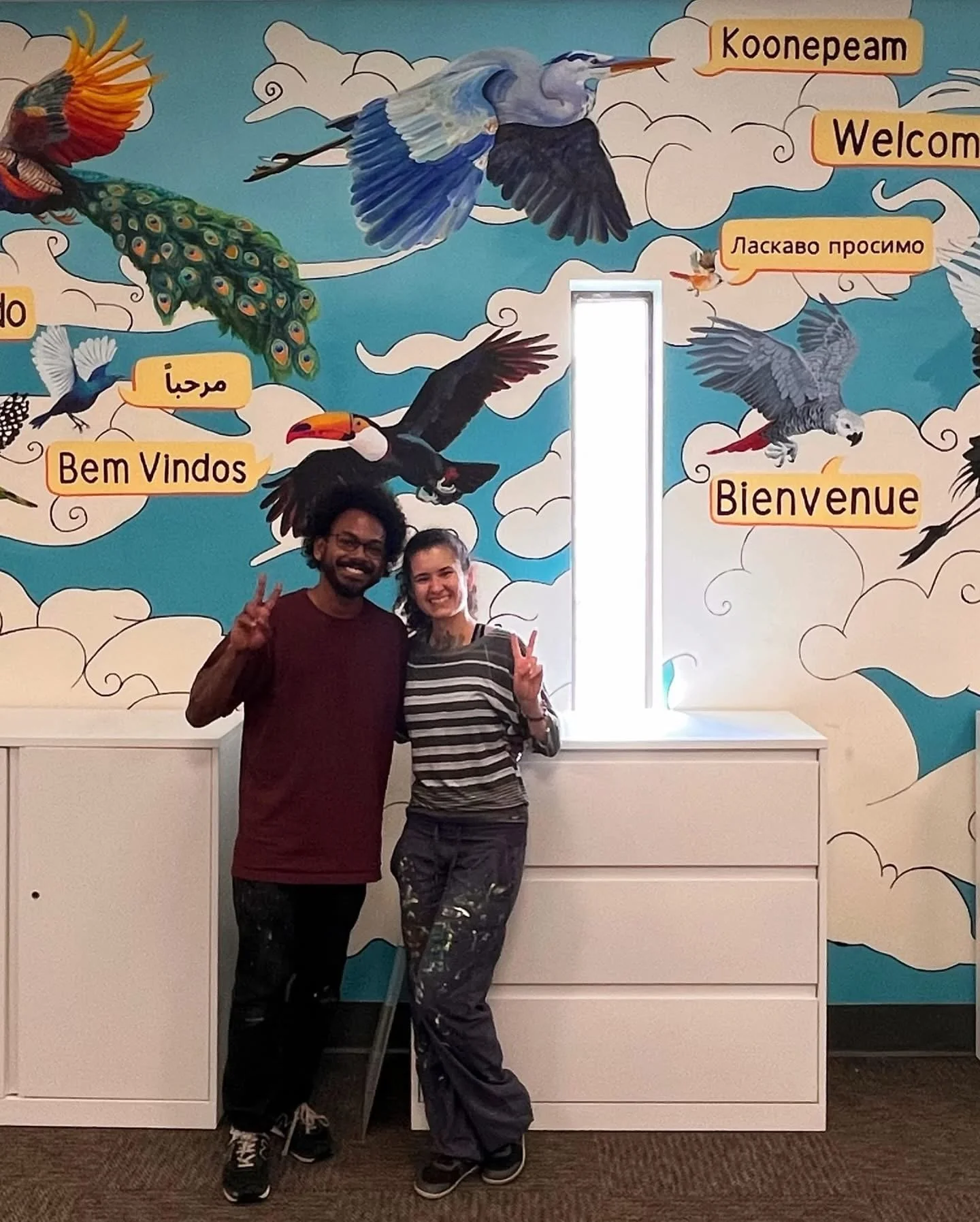 Literacy Unlimited "Welcome" Mural at the Framingham Public Library 