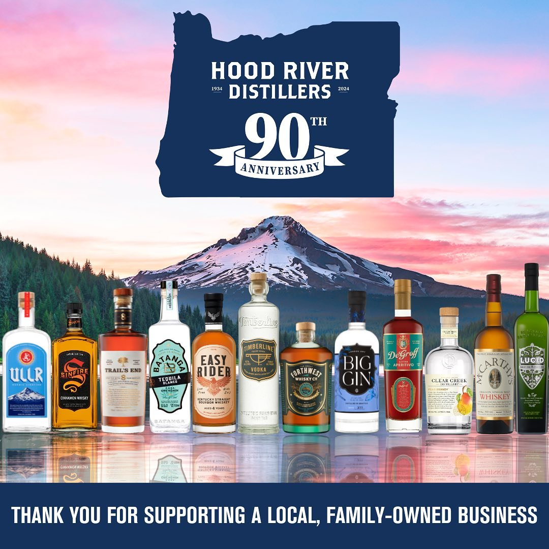 It&rsquo;s our 90th Anniversary!!🎉

In 1934, just after prohibition, three businessmen from the Pacific Northwest began making fruit wine and brandies from the over-abundance of apples and pears grown in the Hood River Valley, and Hood River Distill