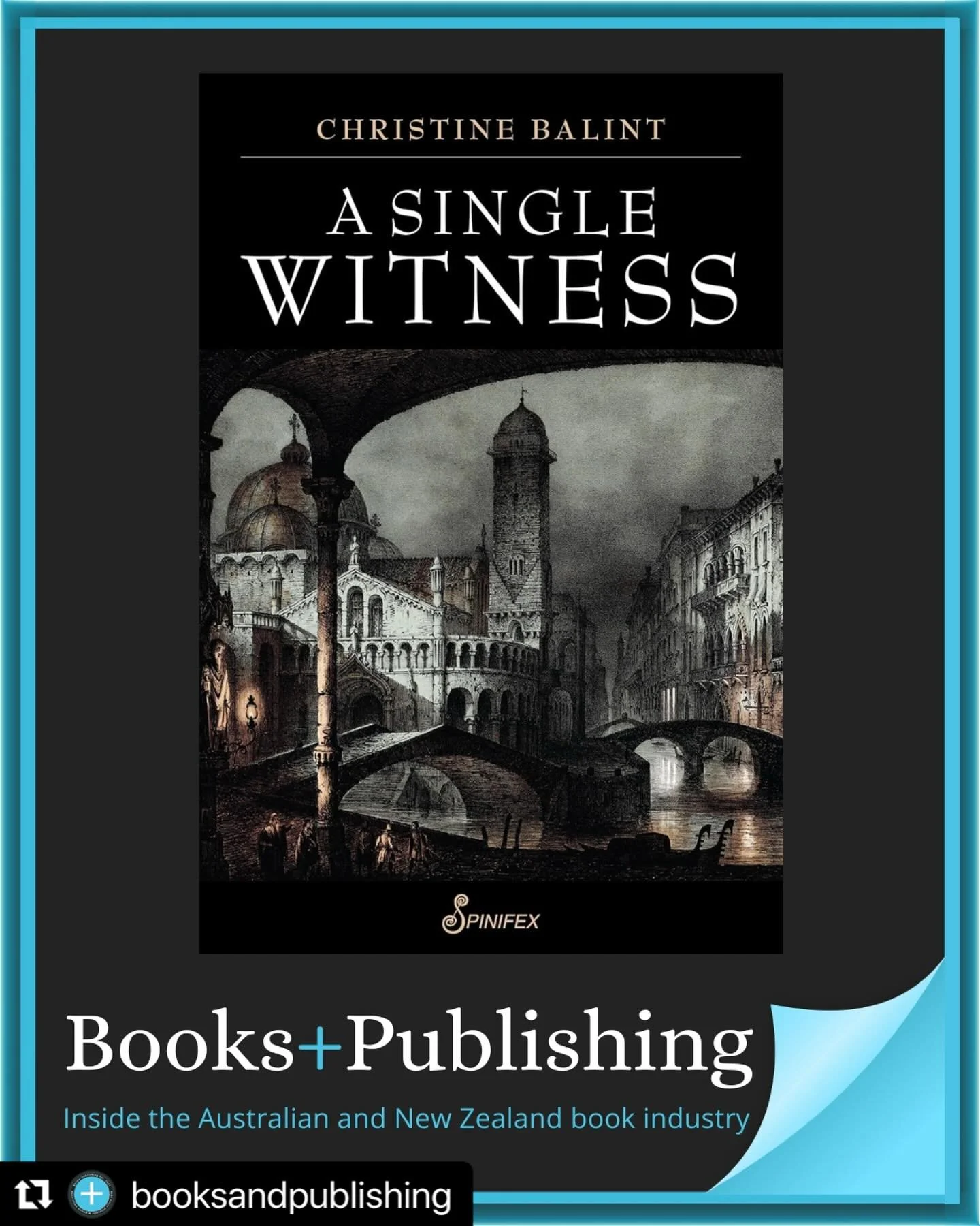 Repost via @booksandpublishing 
・・・
A Single Witness (Christine Balint, Spinifex)

&ldquo;Mirroring the lifecycle of a silkworm from helpless pupa to strong and hungry caterpillar, Balint&rsquo;s Anna Maria transforms from a powerless child to a woma
