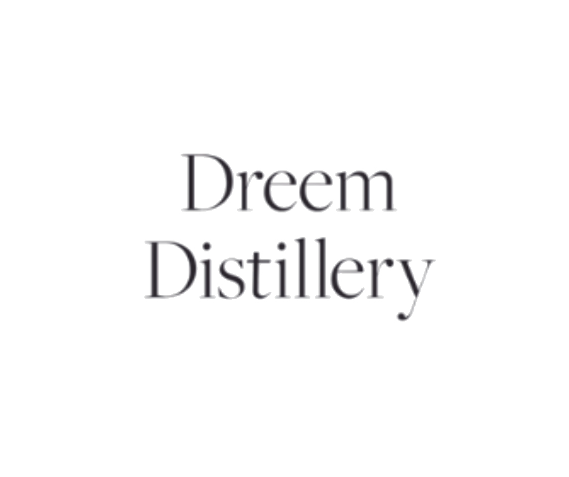 Logo with the words "Dream Distillery" in stylized font.