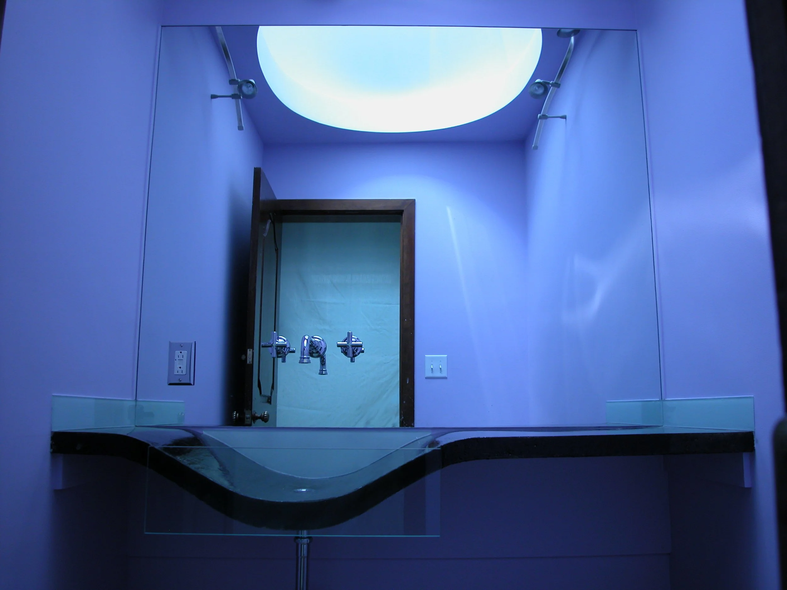 Sink with mirror and skylight.JPG