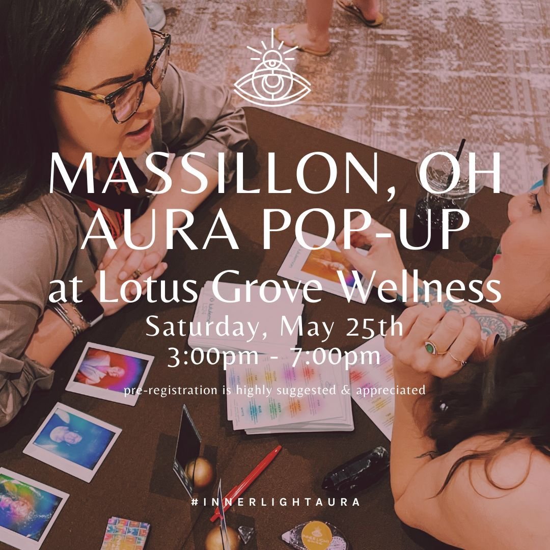 OHIO! We are coming up to you. We're so excited to be popping up at Lotus Grove Wellness in Massillon, Ohio next Saturday, May 25th! Pre-register for an Aura Portrait via link in our bio✨

We love making events extra special with this interactive con