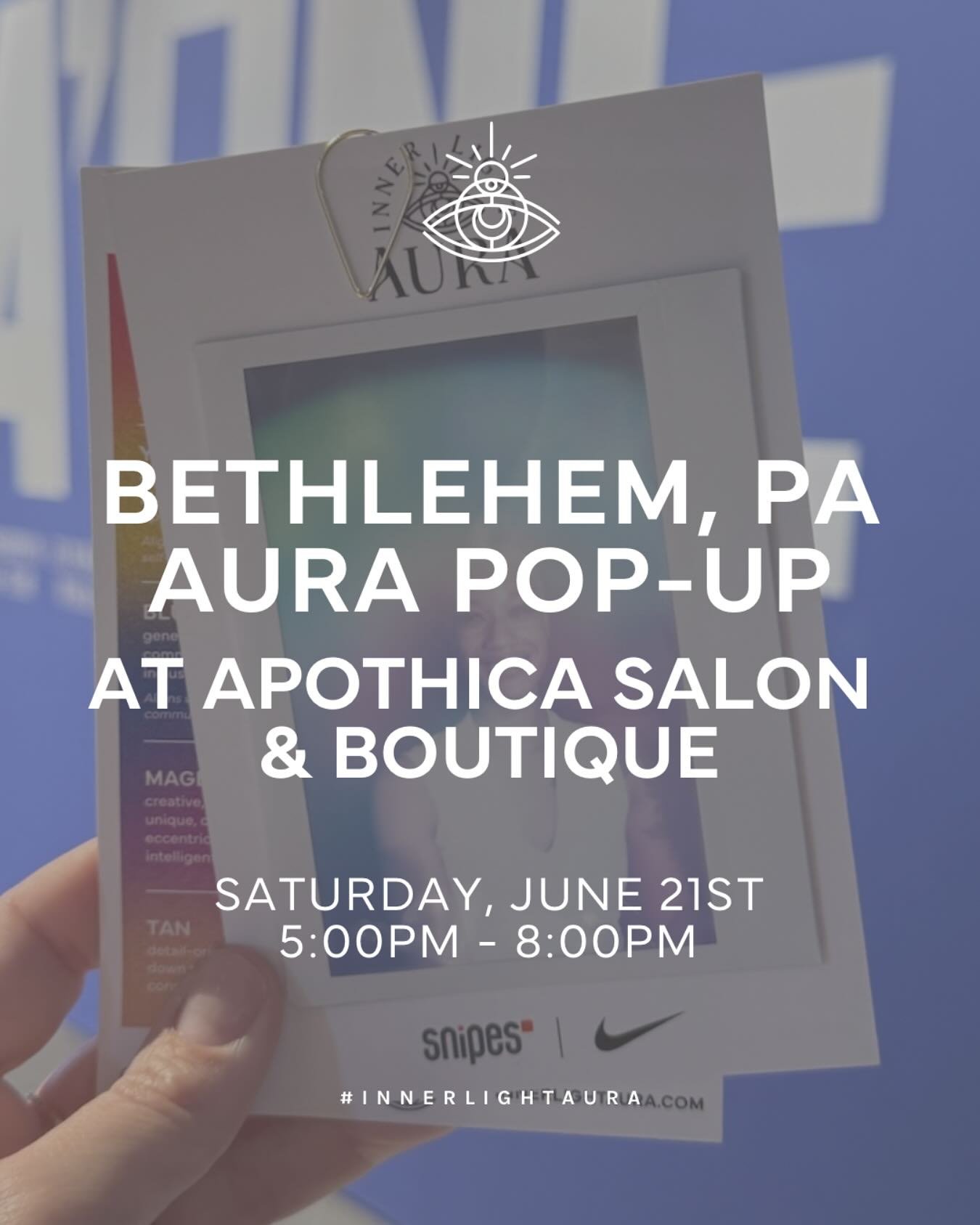 We&rsquo;re popping up at @apothecasalon in Bethlehem PA on Saturday, June 21st🤍 head to the link in our bio to secure your aura spot!