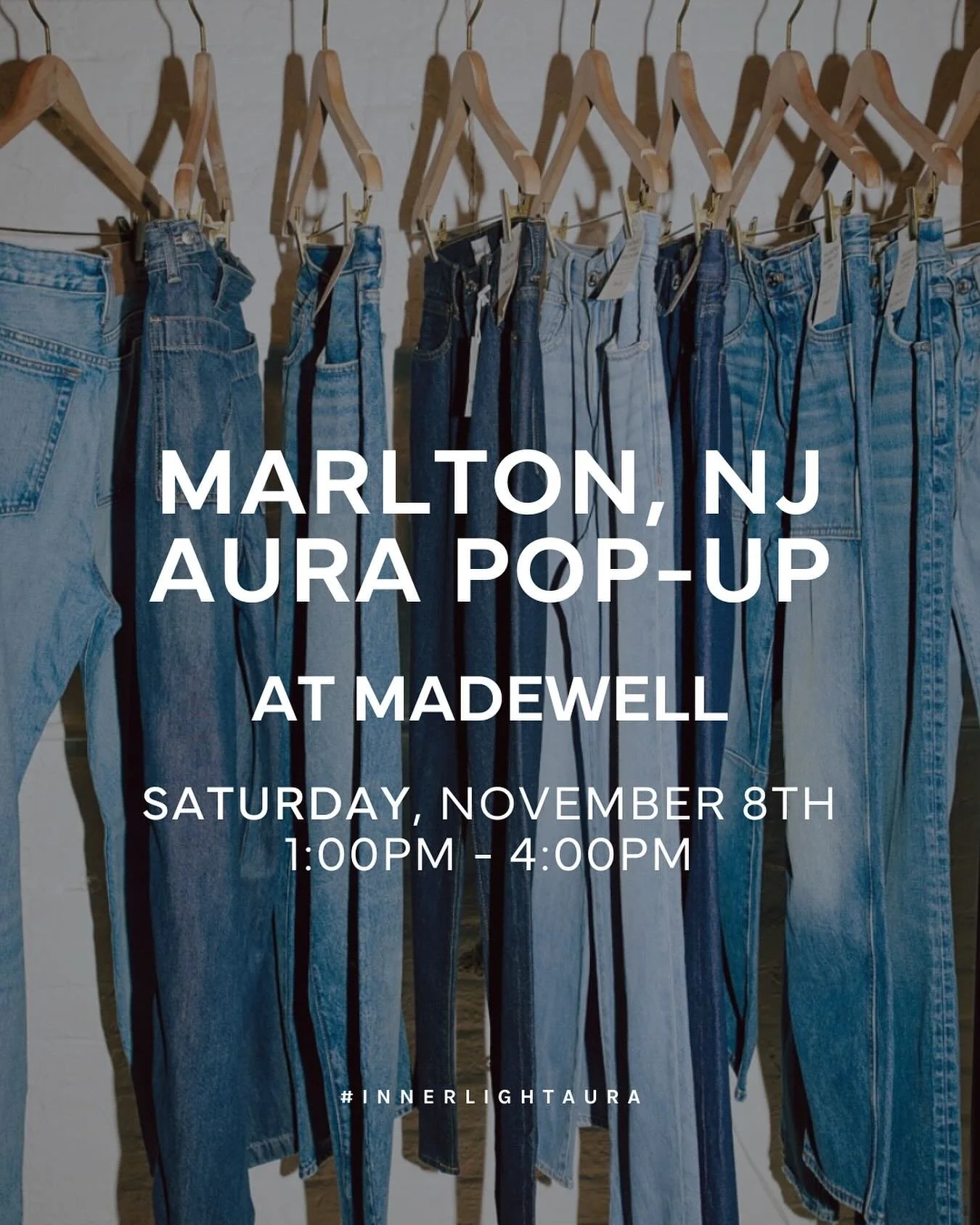 Denim meets divine energy 👖✨
Join us at @madewell Marlton for an Aura Pop-Up on Saturday, Nov 8 | 1&ndash;4 PM &mdash; come see what your energy looks like in living color.