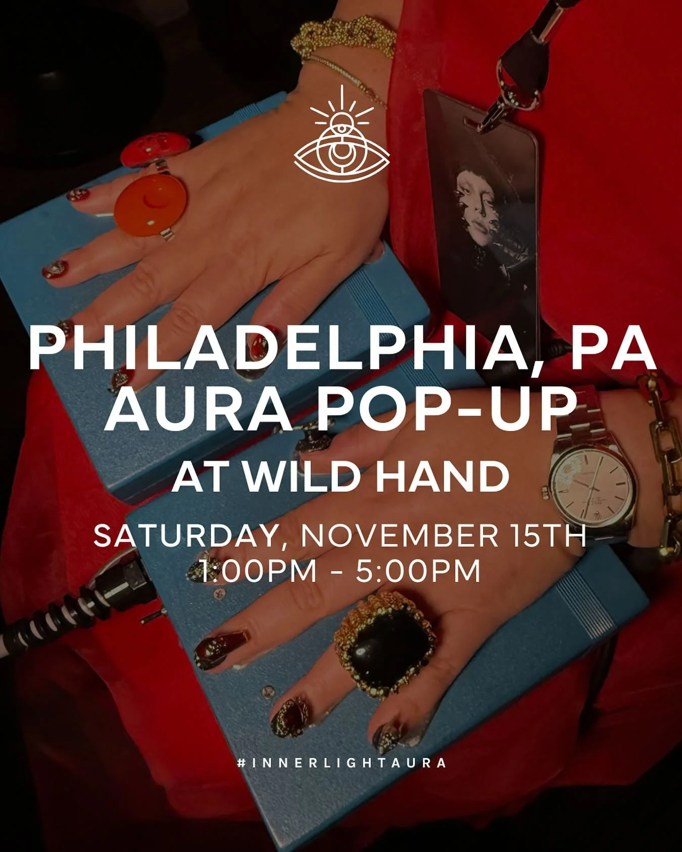 Step into your energy ✨ Join us in Philadelphia for an Inner Light Aura Pop-Up at Wild Hand &mdash; happening Saturday, November 15th from 1&ndash;5PM. Let&rsquo;s capture your color and see what your aura has to say 💫 

Discover the colors that cre