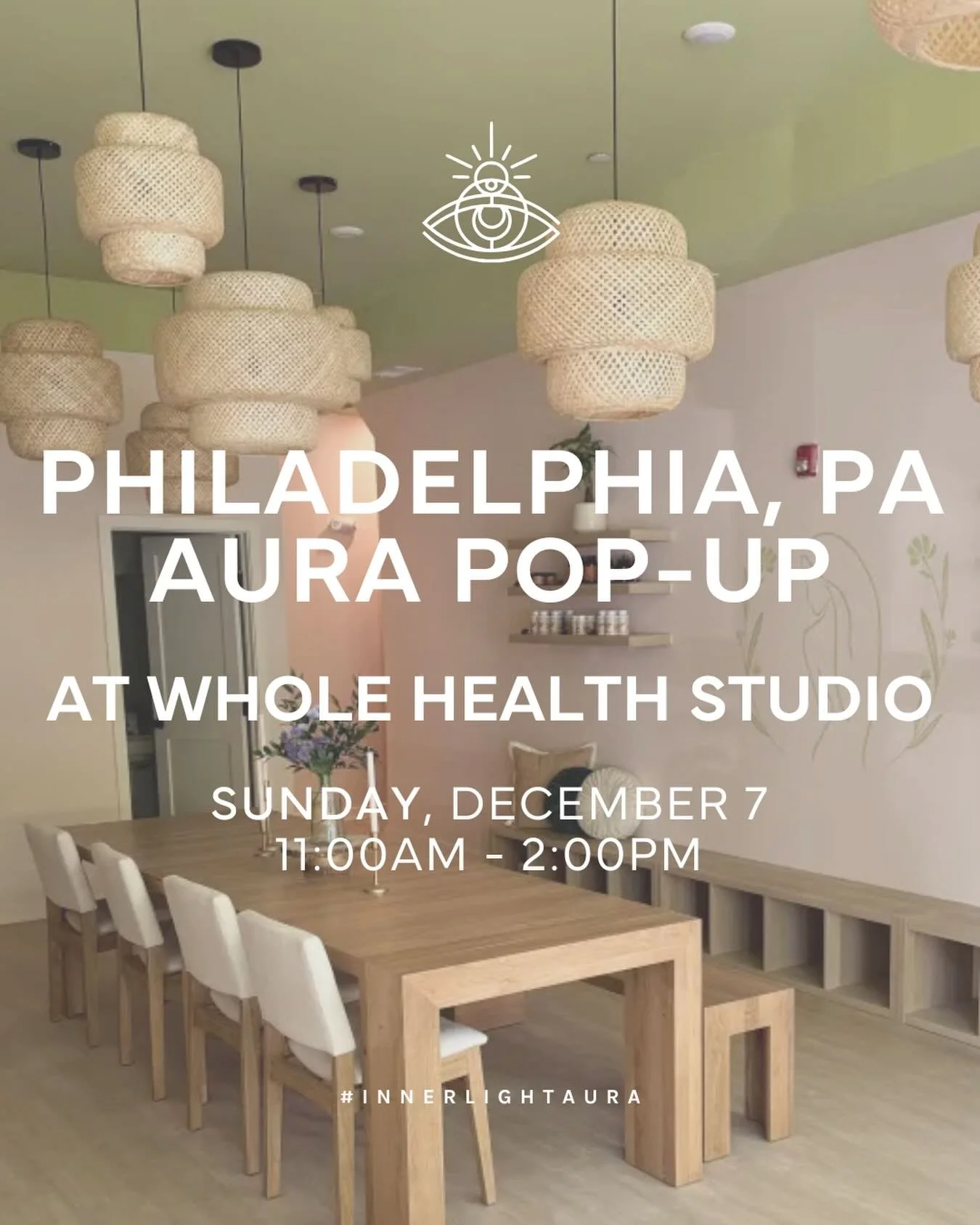 ✨ Philly, we&rsquo;re here! ✨
Join us for an Inner Light Aura Pop-Up at Whole Health Studio on Sunday, December 7 from 11AM&ndash;2PM. Step into this gorgeous, calming space and let us capture the energy you&rsquo;re carrying into the season. 💫

Lim