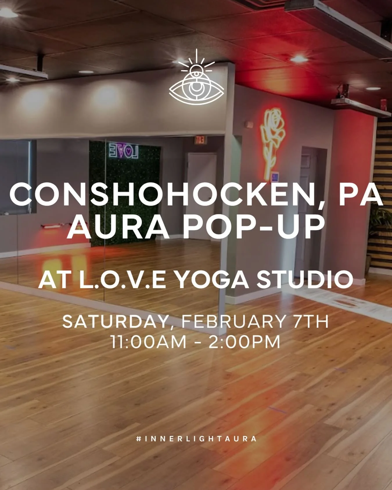 ✨ CONSHOHOCKEN AURA POP-UP ✨
We&rsquo;re popping up at L.O.V.E Yoga Studio for a day of high-vibe energy and aura portraits you&rsquo;ll cherish.

📍 Conshohocken, PA @lovefit_77 
🗓 Saturday, February 7th
⏰ 11:00AM &ndash; 2:00PM

Come discover your