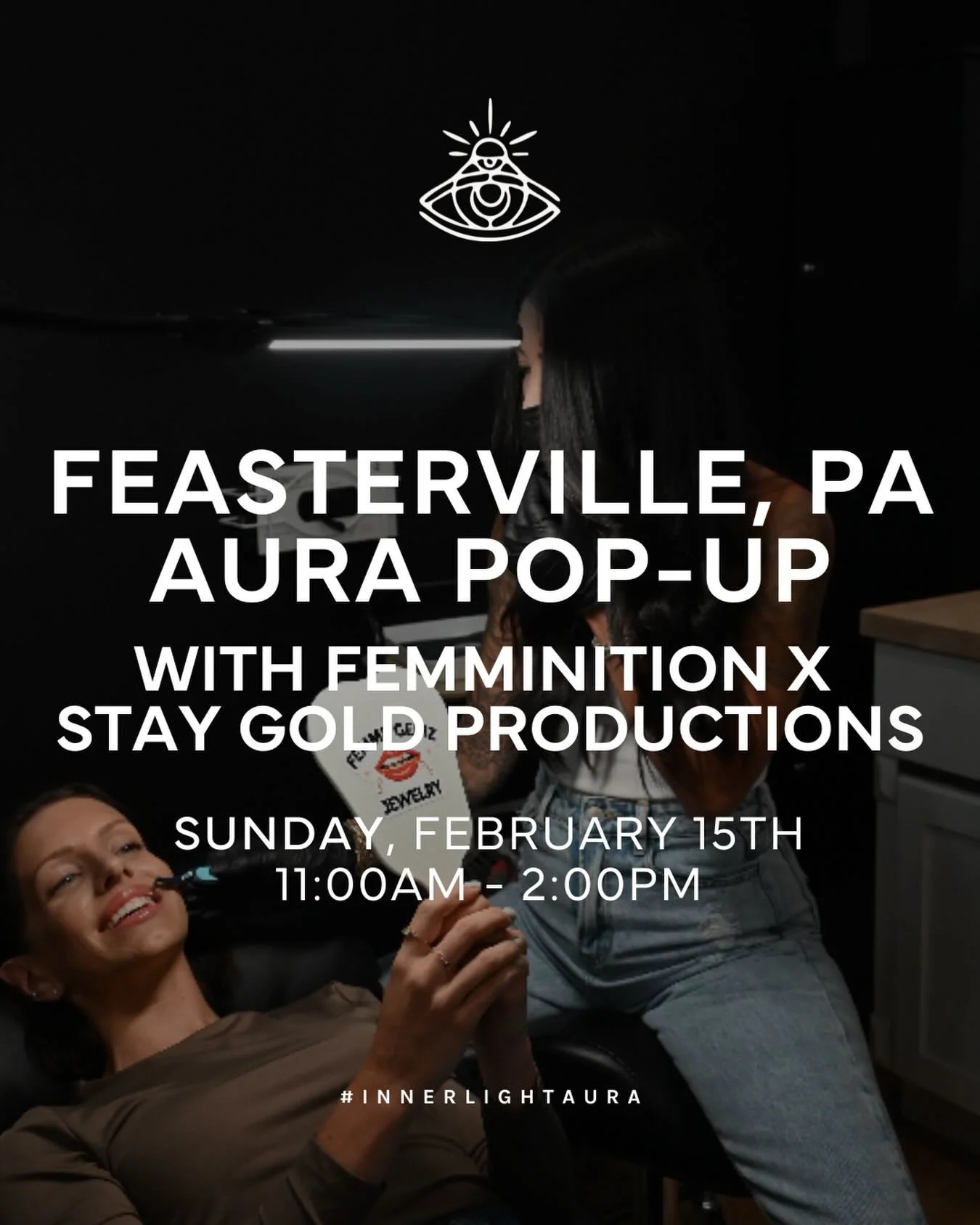 Join us in Feasterville, PA for an Aura Photography Pop-Up with @femminition x @staygoldproductions__ 

🗓 Sunday, February 15th
⏰ 11:00 AM &ndash; 2:00 PM

See your energy. Feel your power. Capture your inner light 🔮

Discover the colors that creat