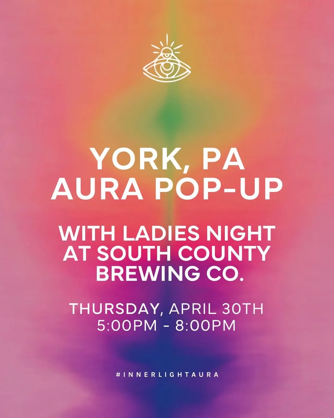 An evening for connection, color, and a little bit of magic ✨

We&rsquo;re popping up in York for Ladies Night with @lovelielinks at South County Brewing Co. 💫
Aura photos + good vibes await.

🗓 April 30th
⏰ 5&ndash;8PM

Walk in curious, leave glow