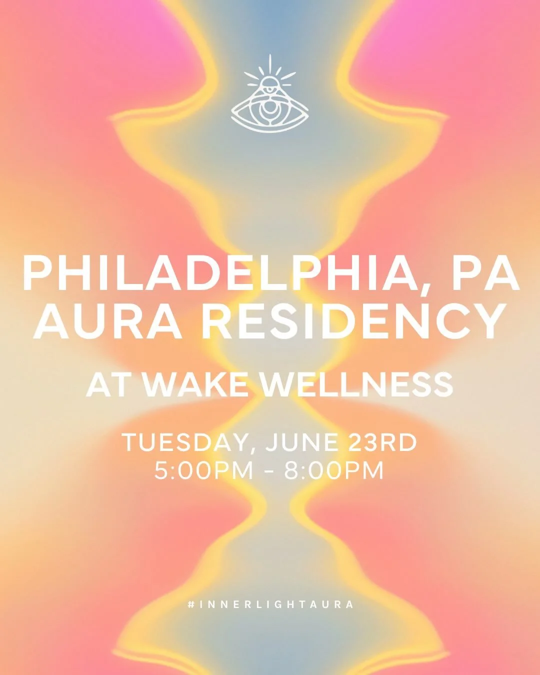 We are heading back to @wake.collective on Tuesday, June 23rd for another round of Philadelphia aura residency. Each session includes tour unique aura portrait and a reading breaking down how your soul speaks in color. Registration can be found via l