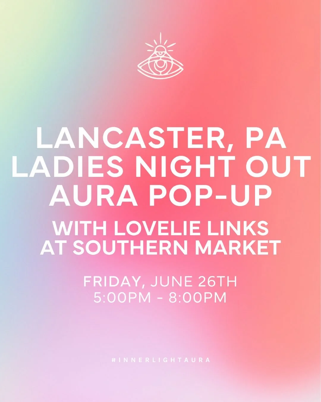 We&rsquo;re heading to Lancaster, PA with @lovelielinks for another round of ladies night at @southernmarketlancaster on Friday, June 26th! Start your weekend with an aura portrait and reading with us ✨

Discover the colors that create you with us at
