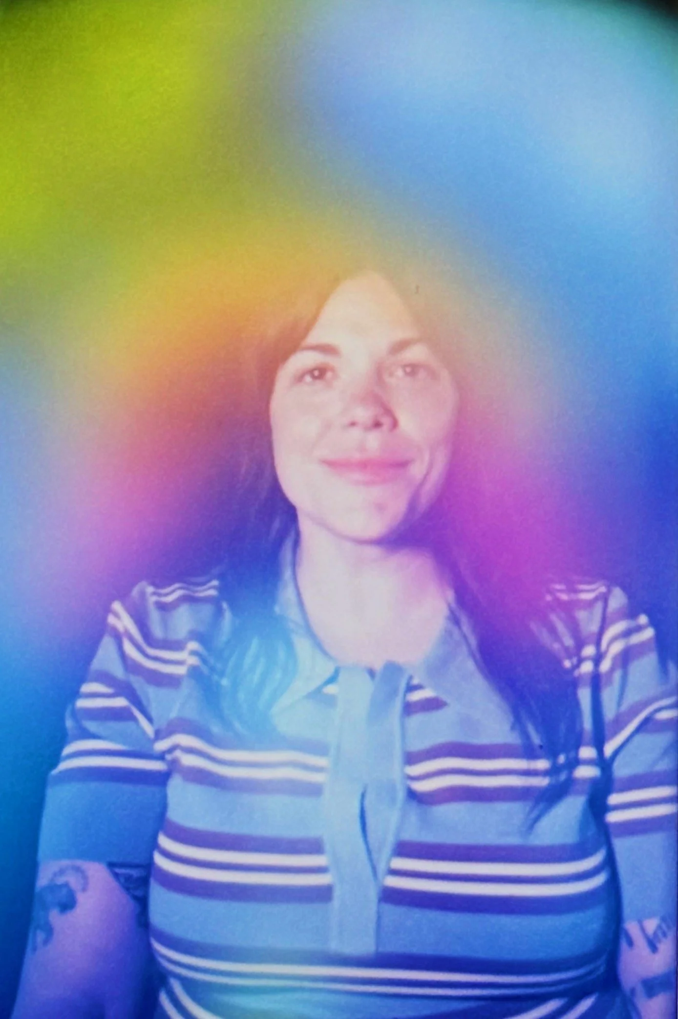 Blue Aura with Rainbow Edges